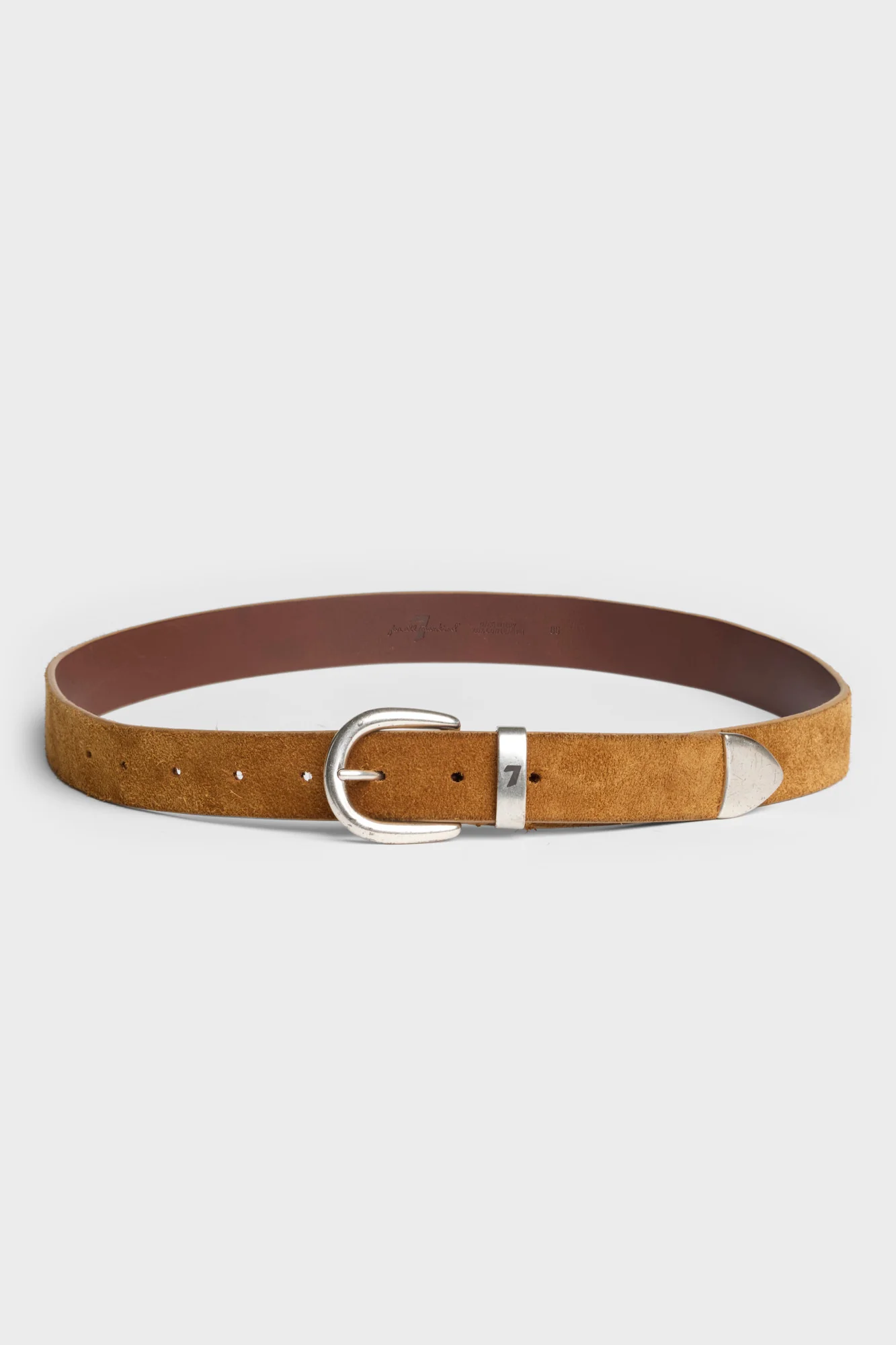 Western Italian Suede Belt in Beige