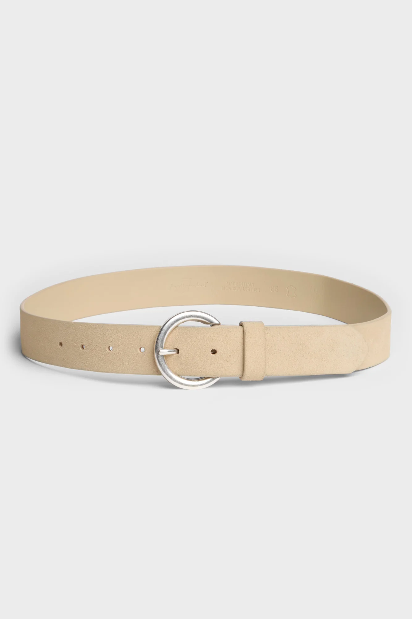 Timeless Italian Suede Belt in Cream