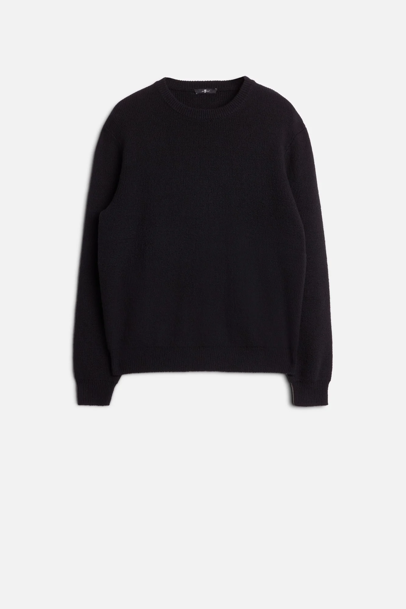 Wool Blend Crewneck Sweater in Black