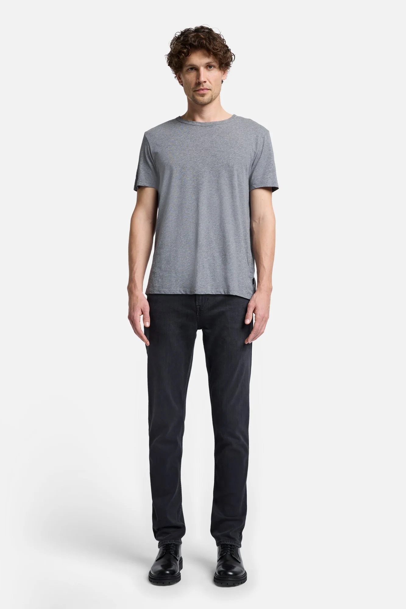 Featherweight Cotton Tee in Heather Grey