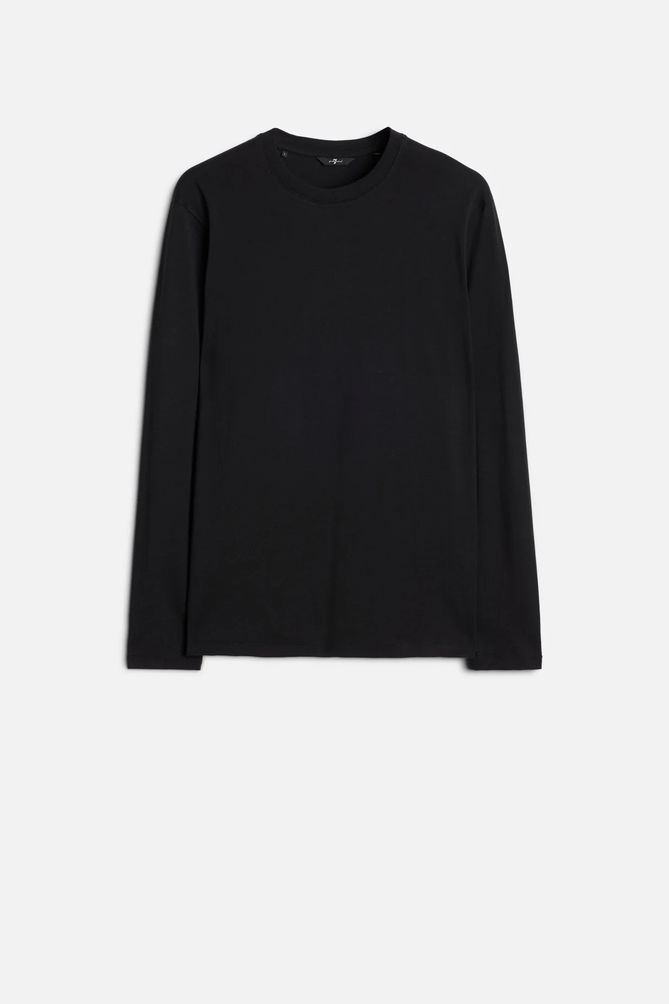 Lyocell Crewneck Long Sleeve Tee in Black