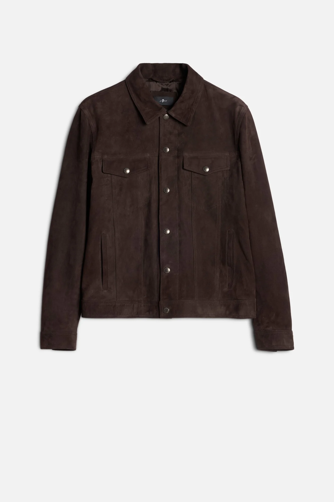 Suede Trucker Jacket In Coffee Bean
