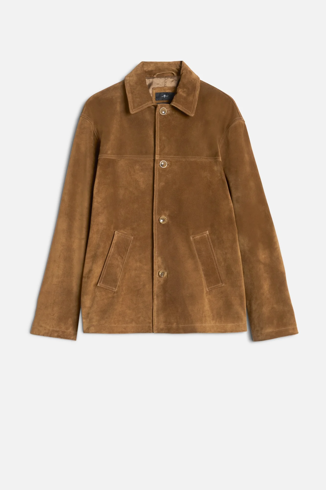 Suede Long Jacket In Tobacco