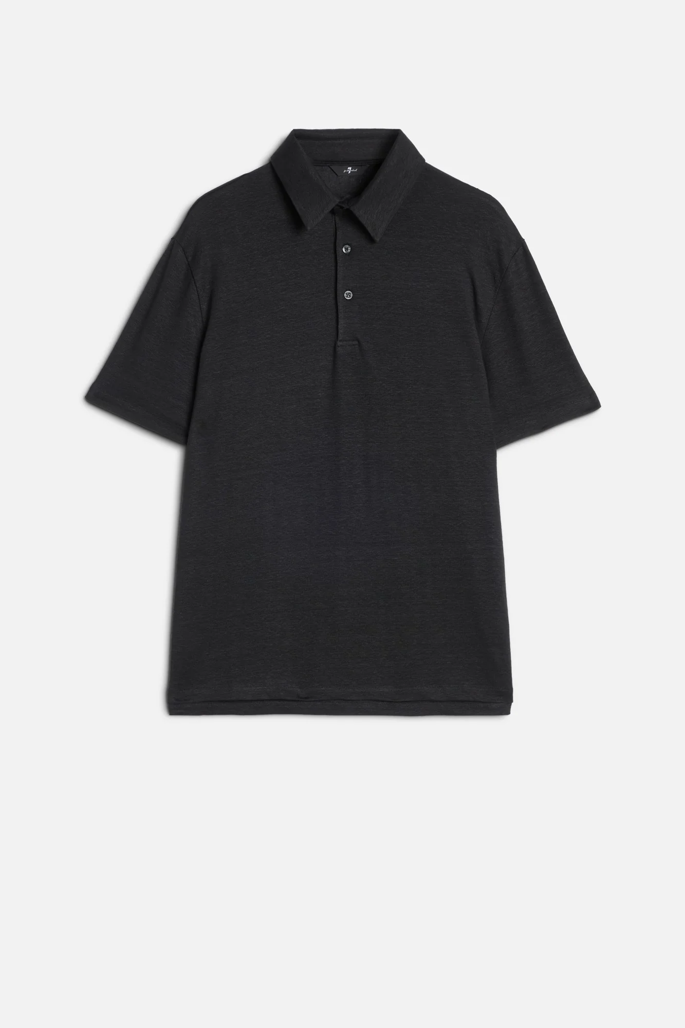 Linen Polo in Linen Black