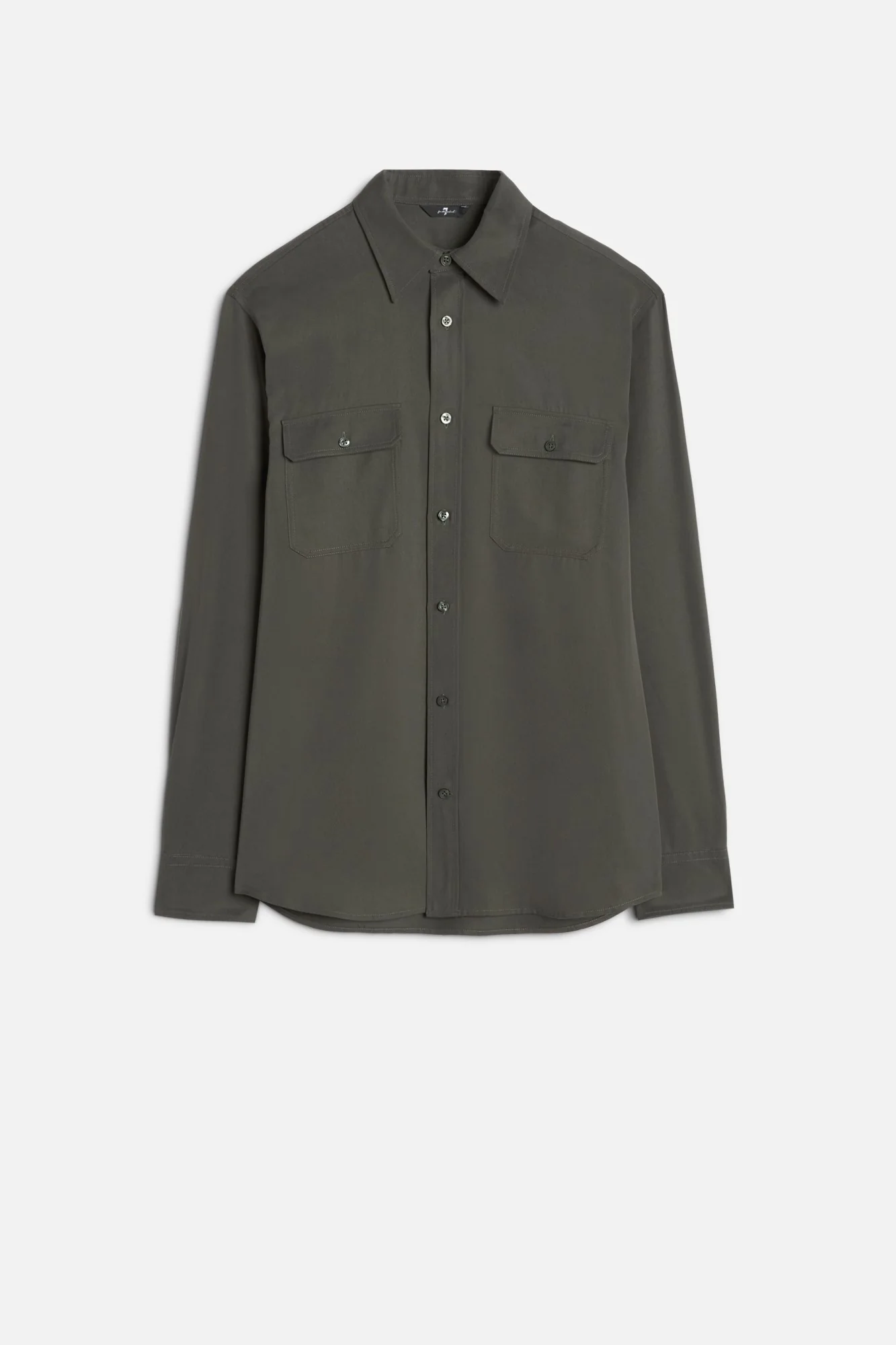 Fluid Military Shirt in Forest Green