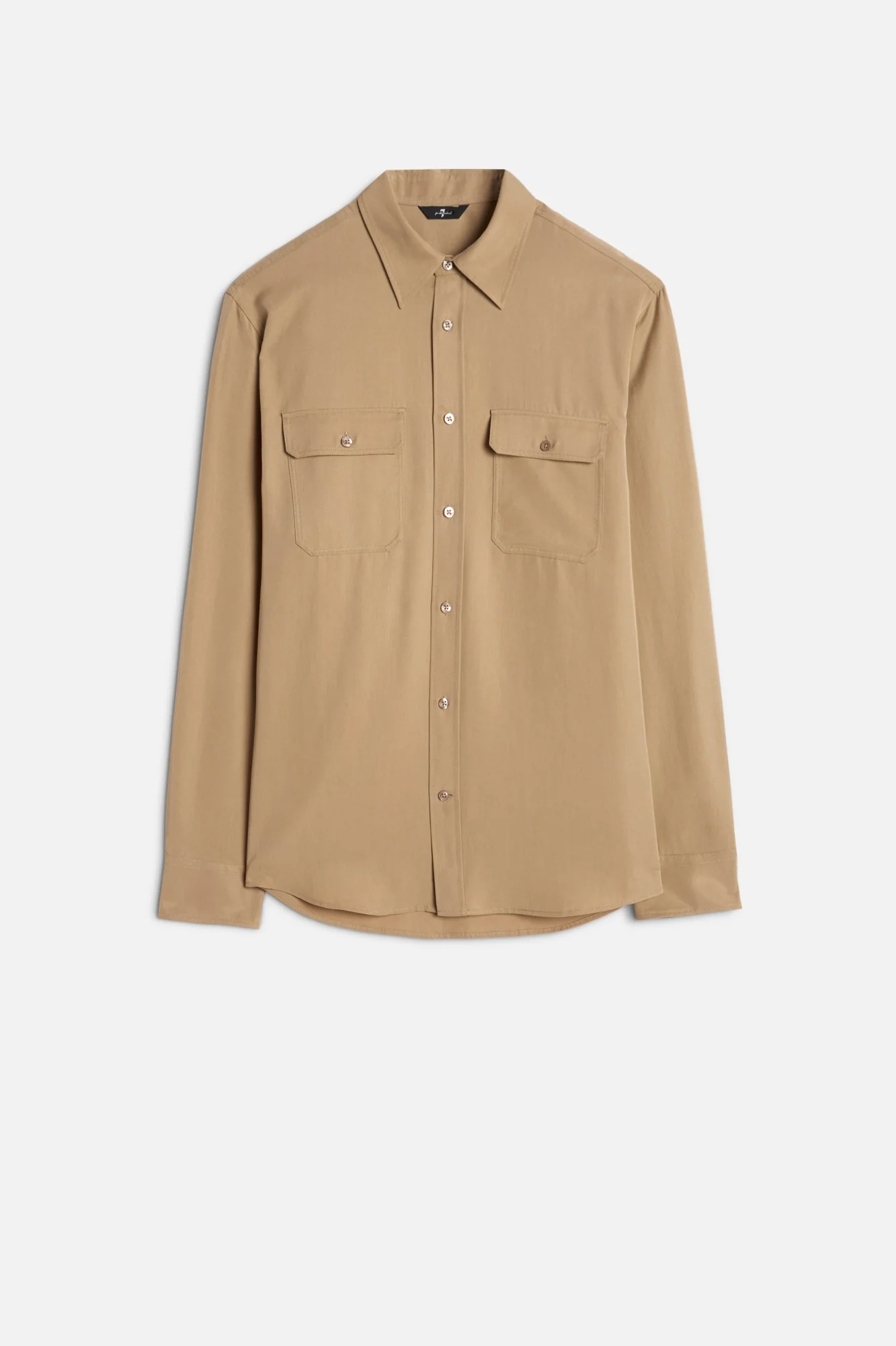 Fluid Military Shirt in Taupe