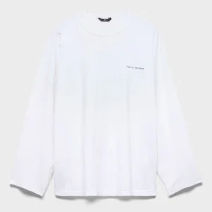 LONG SLEEVE GRAPHIC TEE in Free White