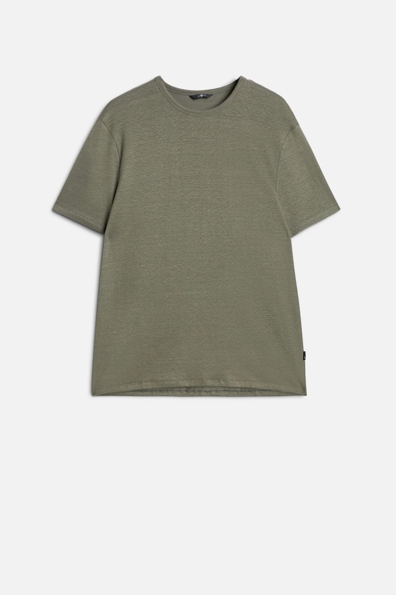 TEE in Linen Blend Army