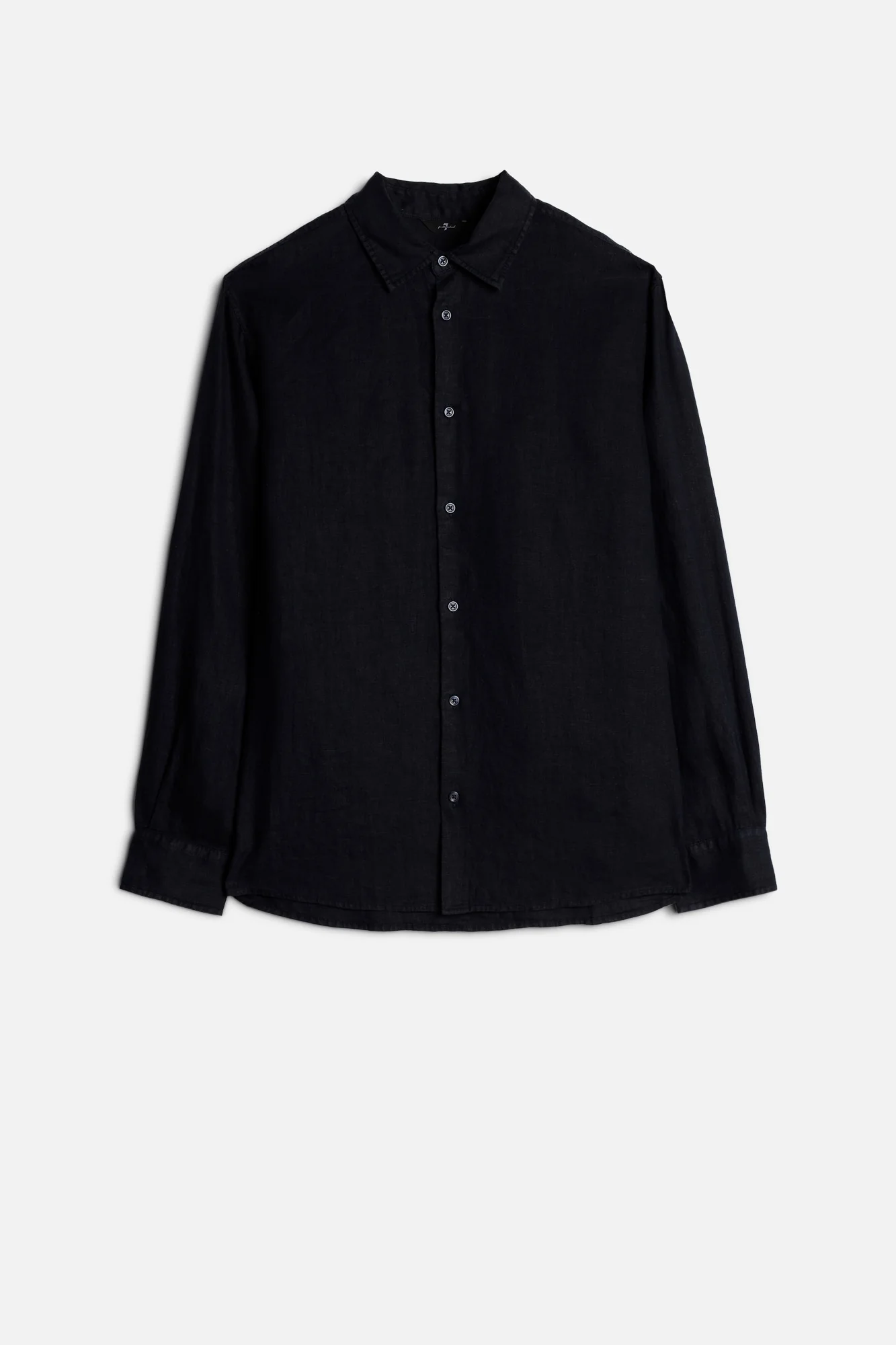 Classic Linen Button Up Shirt in Navy