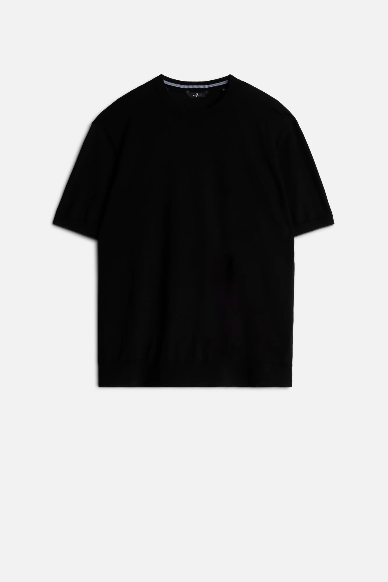 Classic Cotton Short Sleeve Sweater in Black