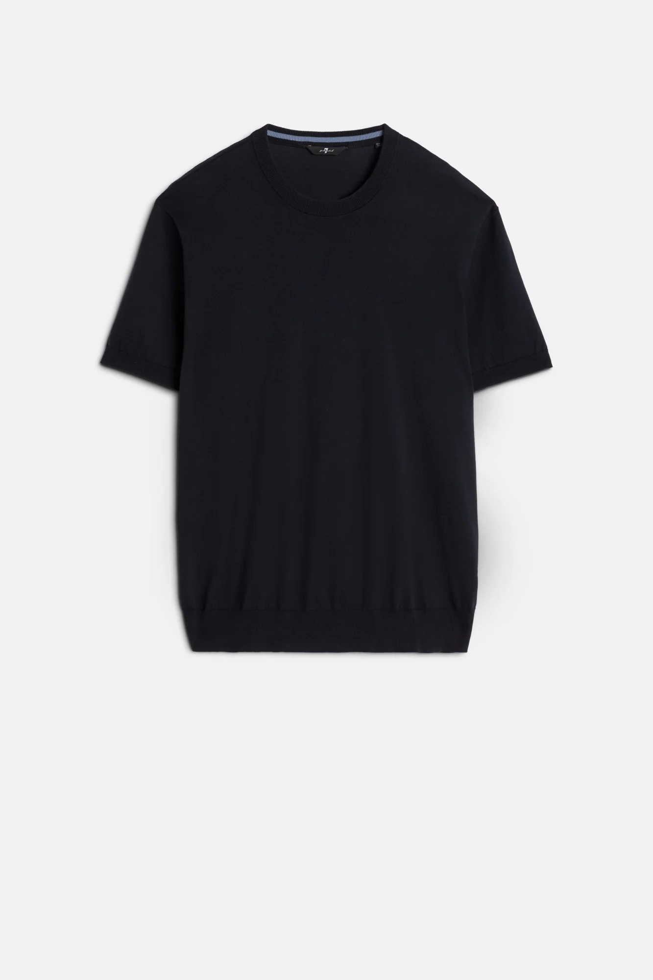 Classic Cotton Short Sleeve Sweater in Navy