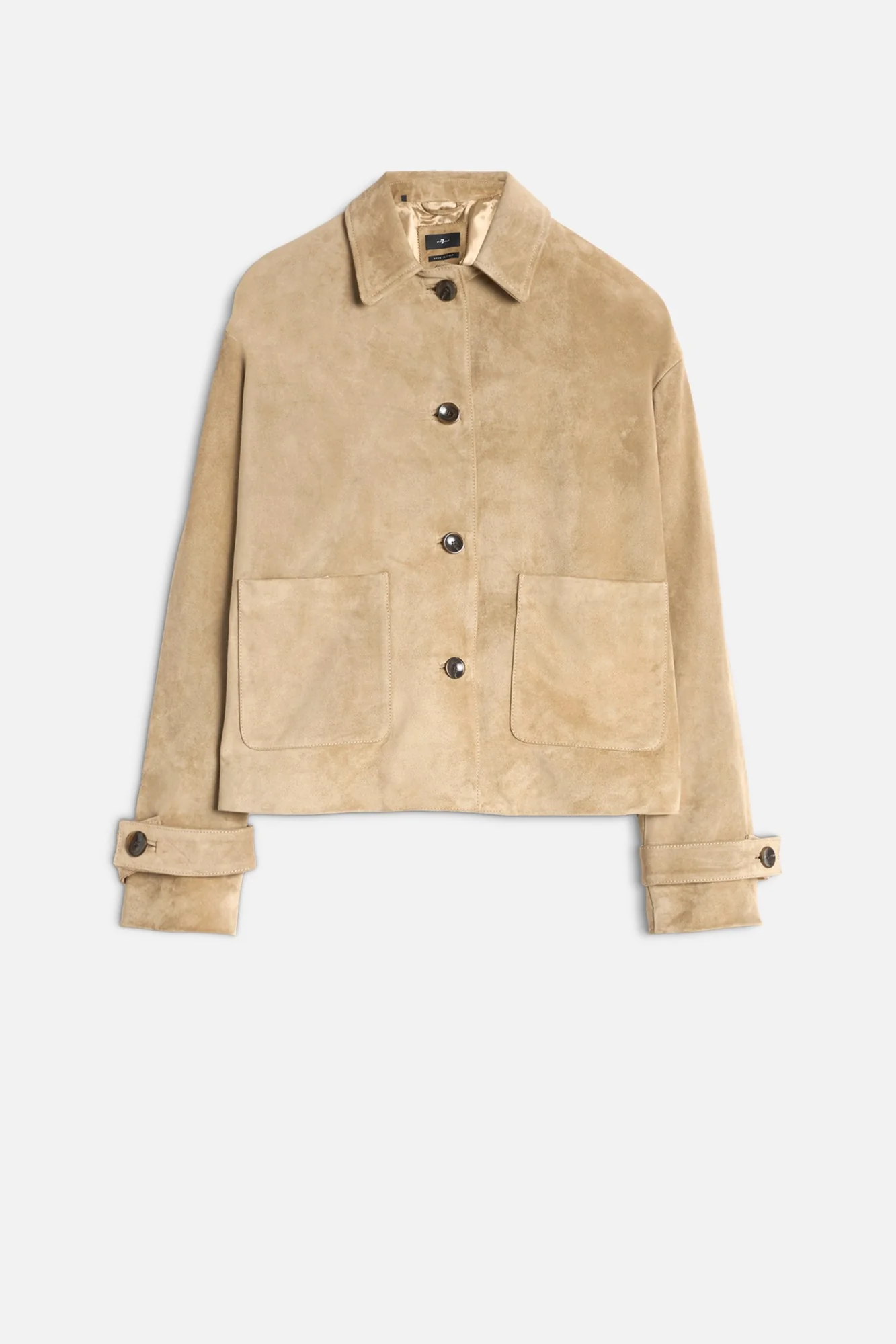 Suede Cropped Chore Jacket in Safari