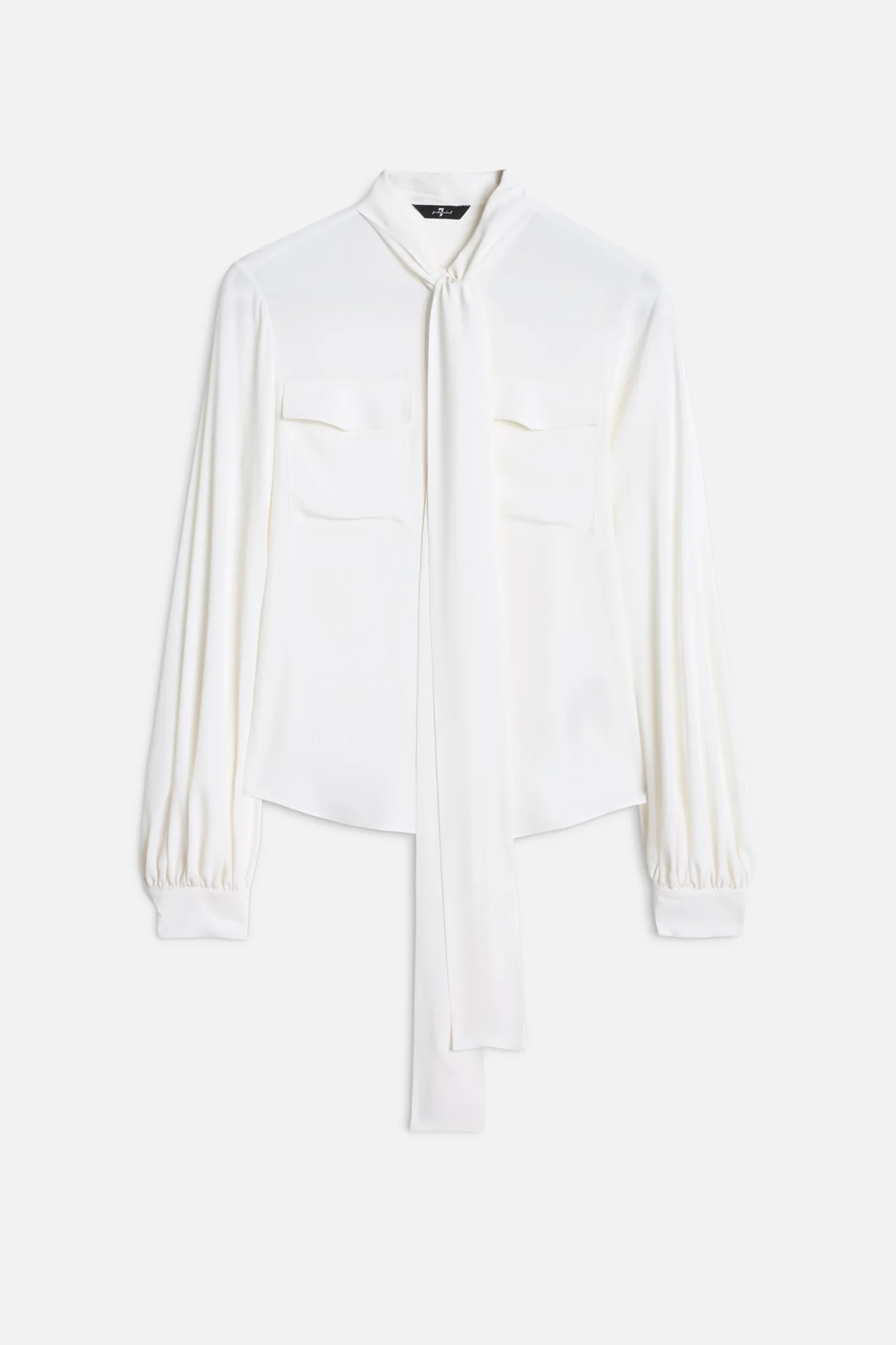 BALLOON SLEEVE BLOUSE in Silk Optical White