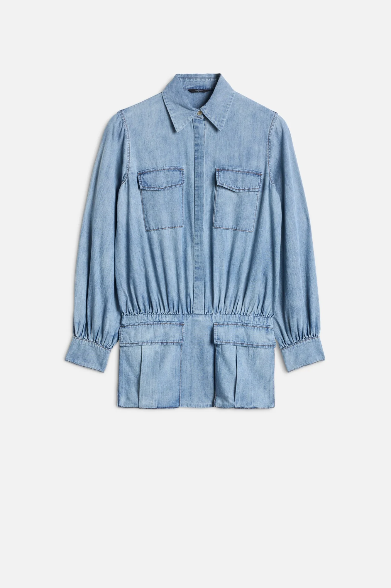 UTILITY MINI DRESS in Chambray Loft