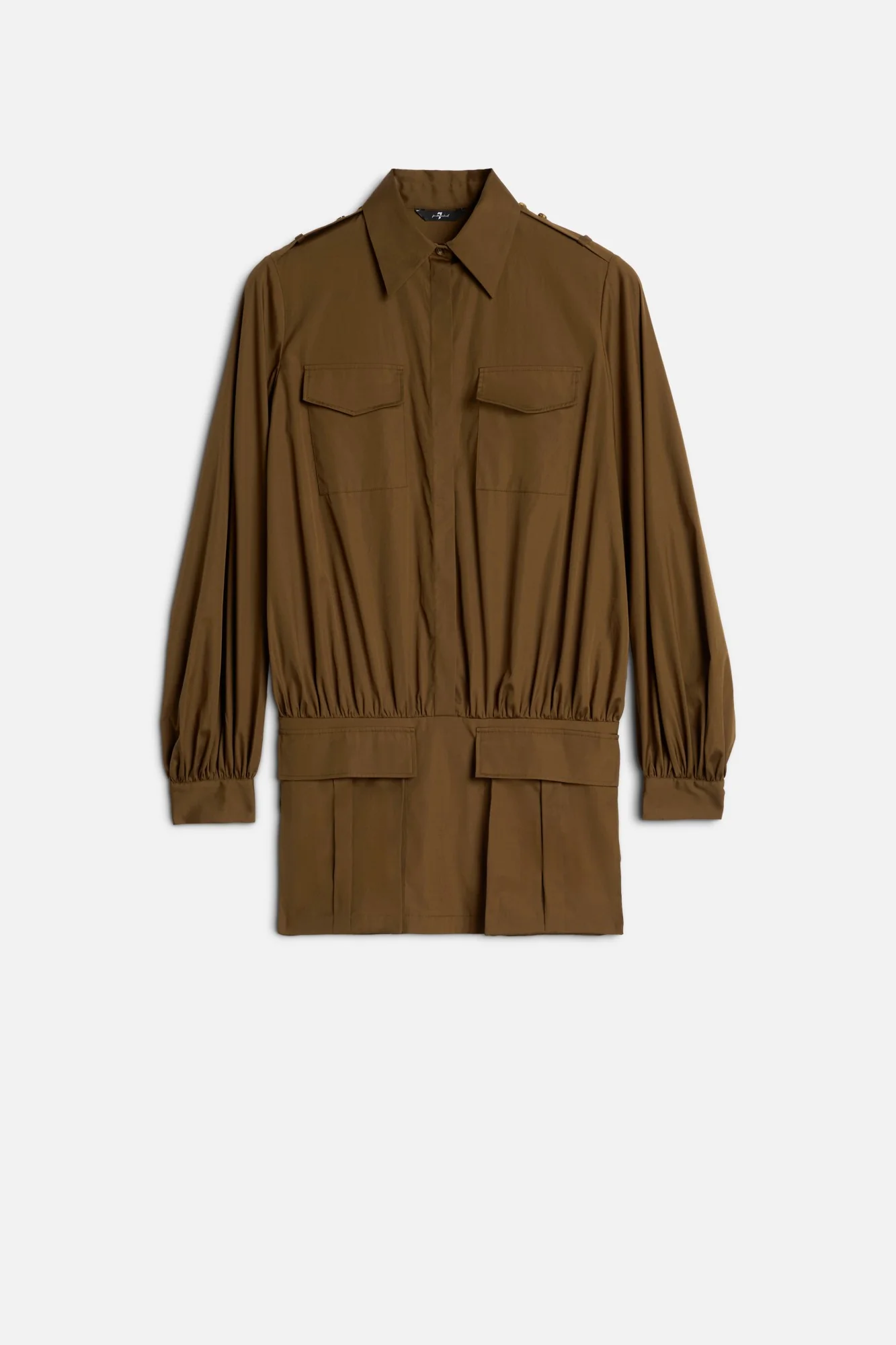 UTILITY MINI DRESS in Poplin Toffee