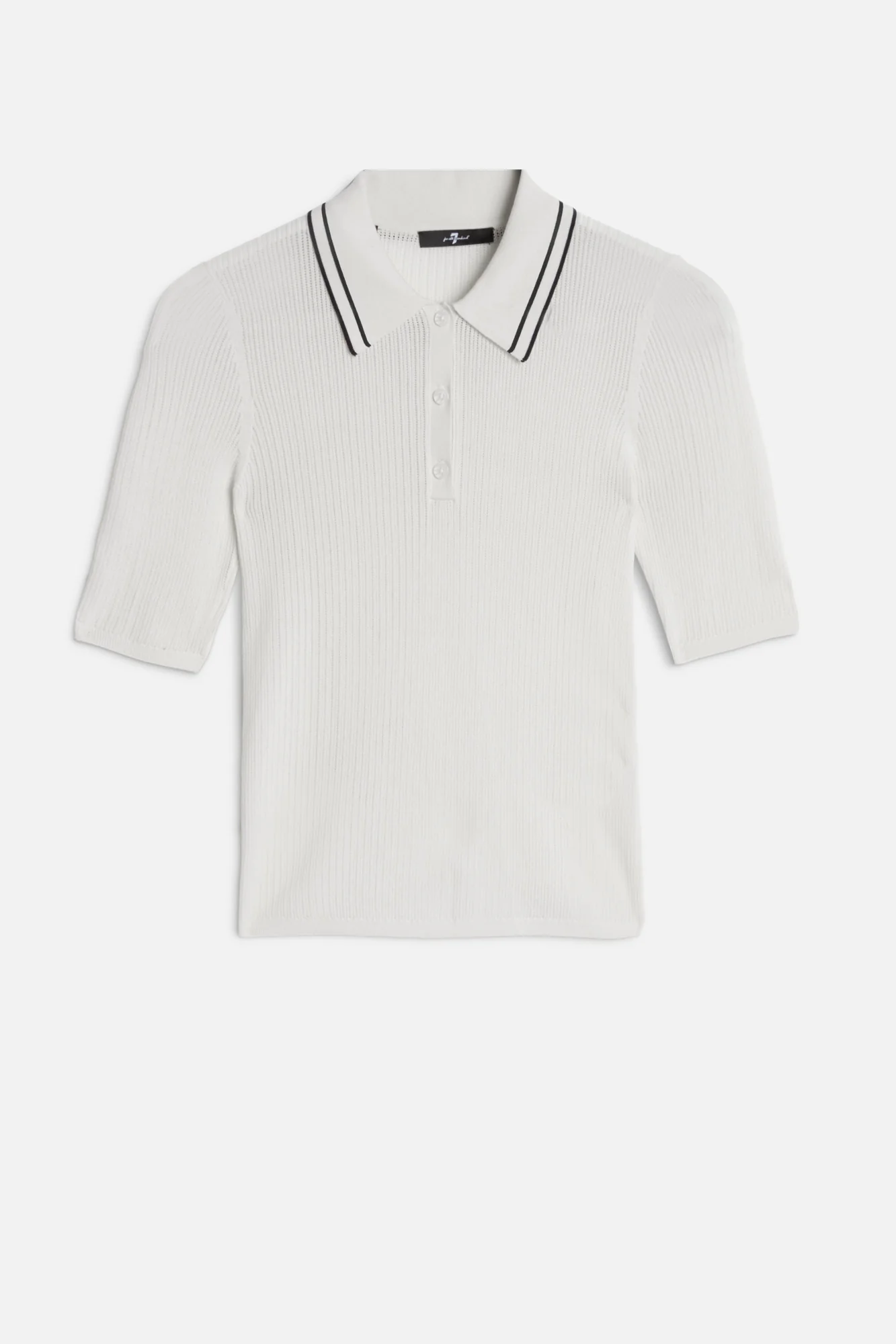 PIPED COLLAR POLO in White