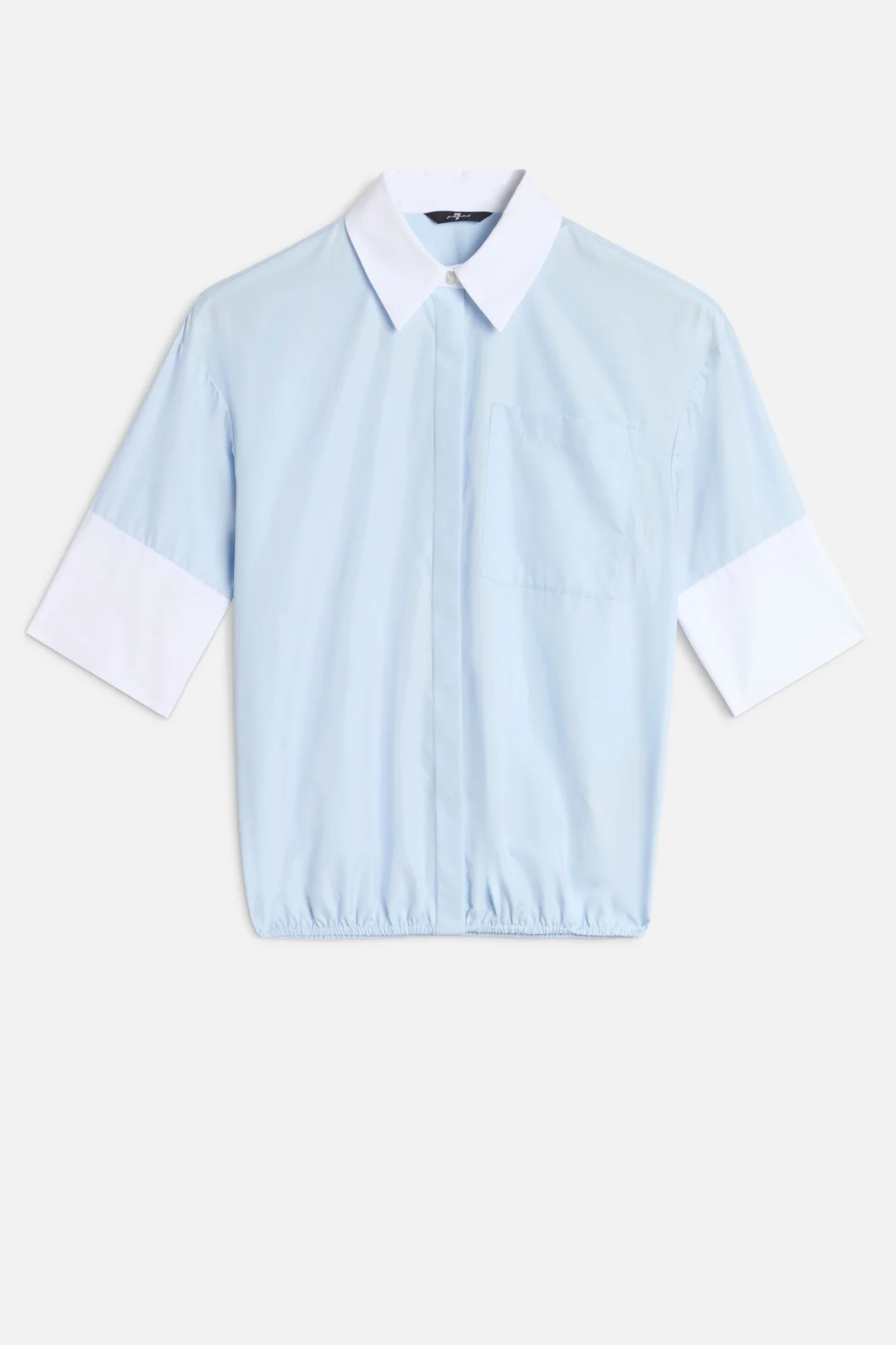 SHORT SLEEVE SHIRT in Poplin Sky Blue