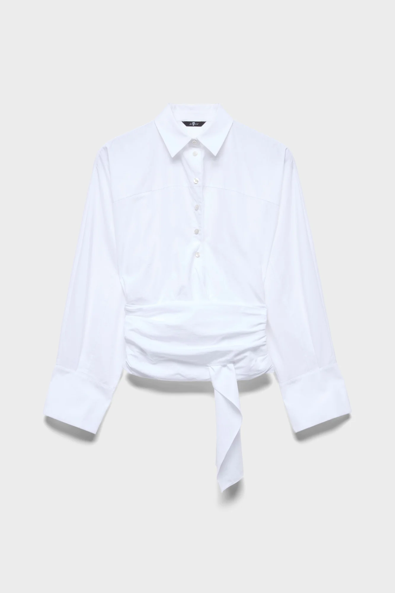 WAIST TIE SHIRT in Poplin Optical White