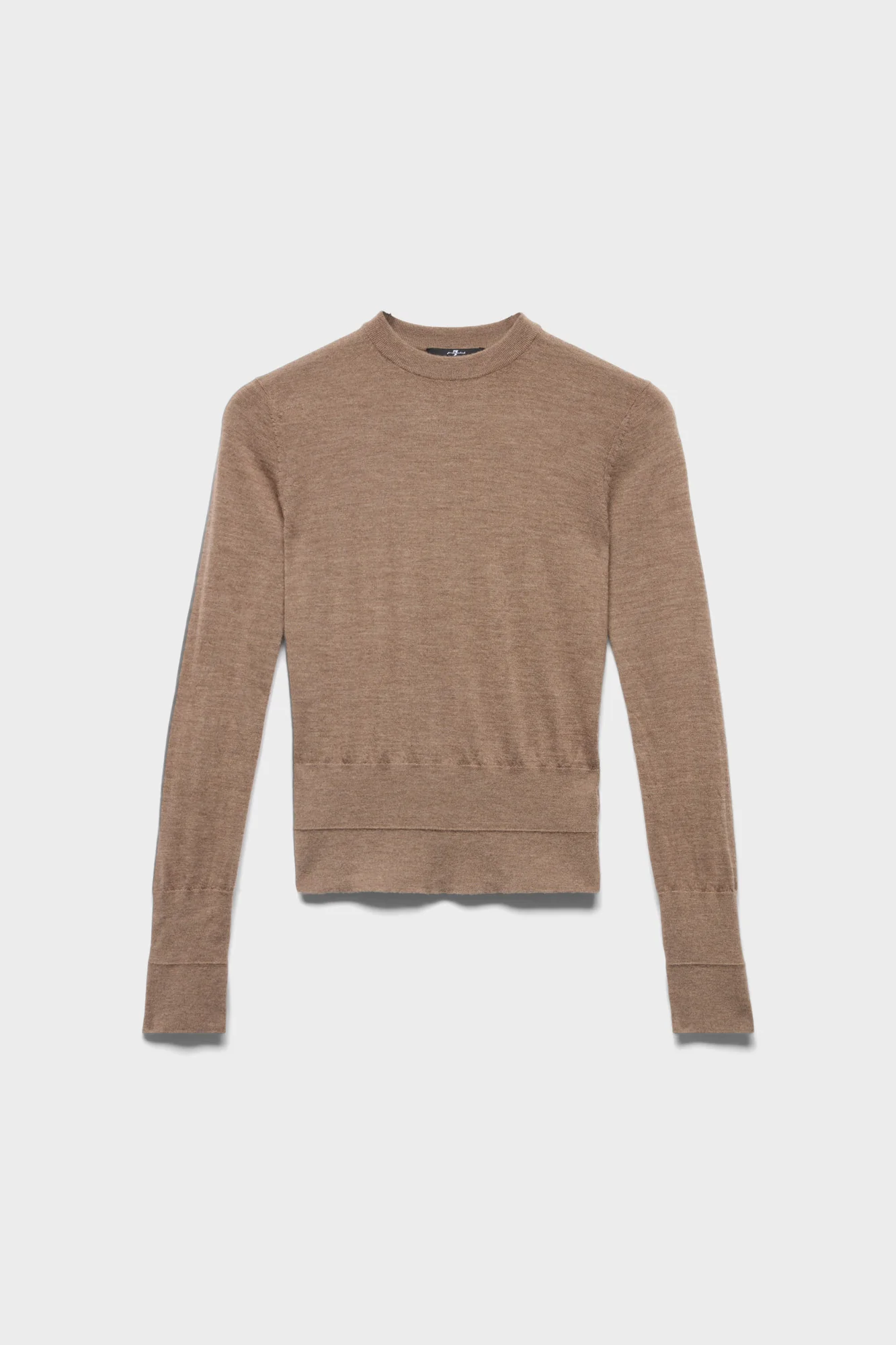 DOUBLE RIB CREWNECK SWEATER in Cashmere Sandcastle