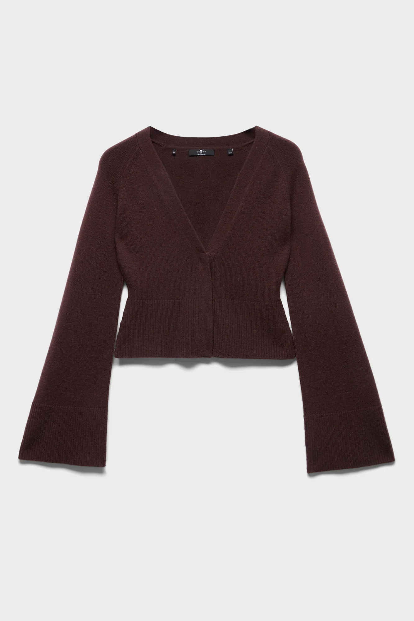 LARGE RIB CARDIGAN in Cashmere Coffee Bean