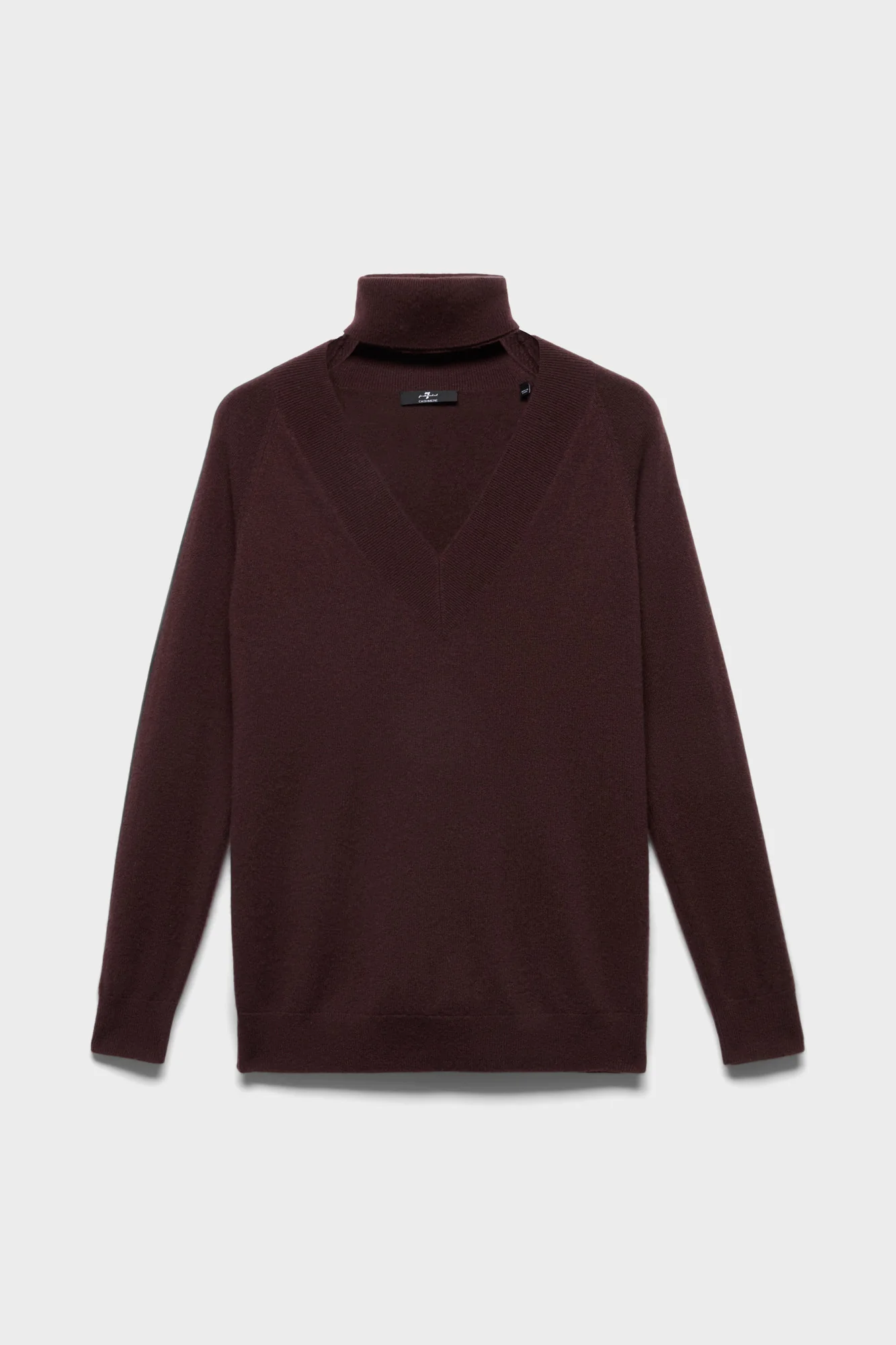LARGE RIB V-NECK SWEATER in Cashmere Coffee Bean