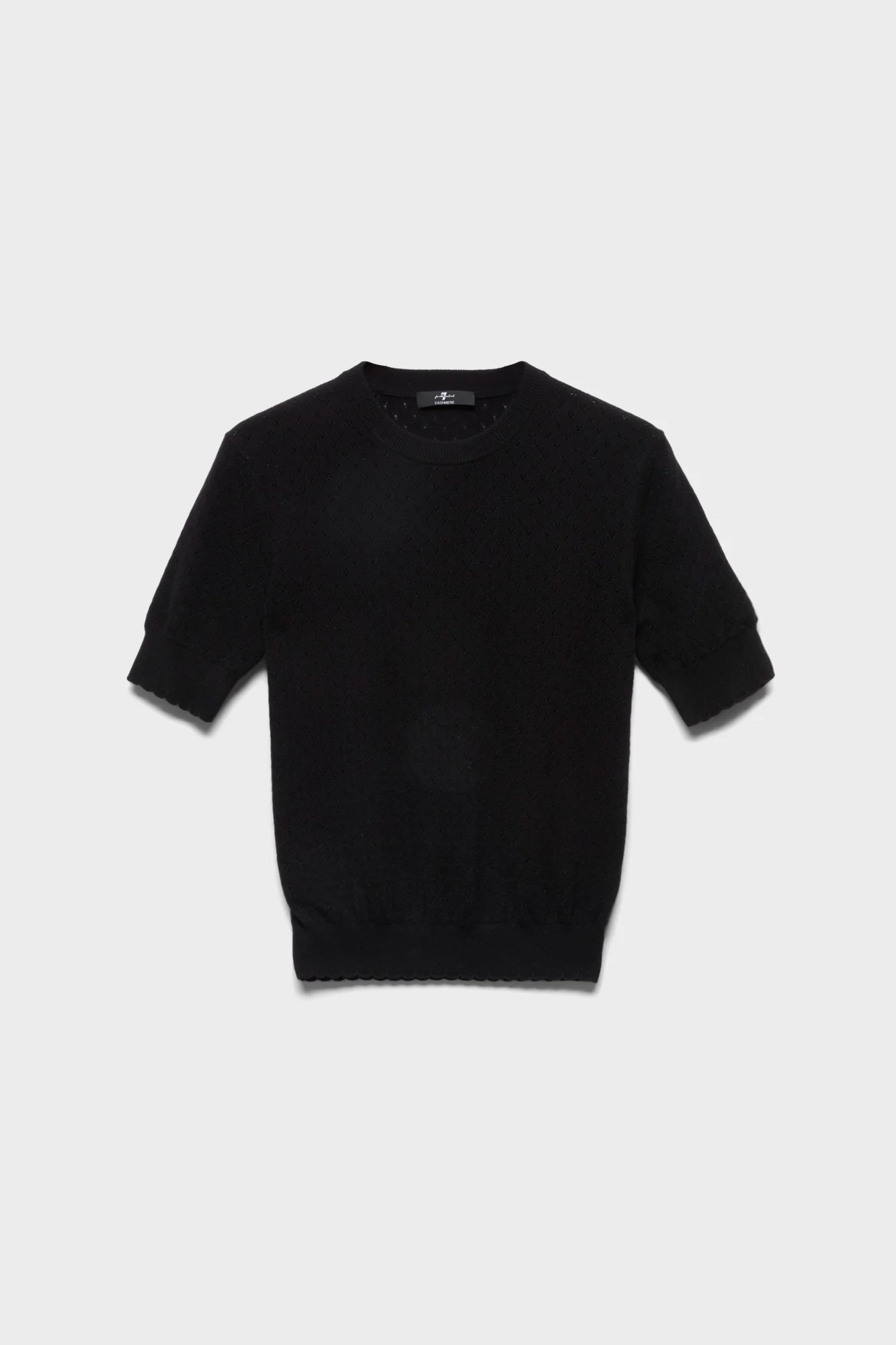 CREWNECK POINTELLE SWEATER in Cashmere Coal