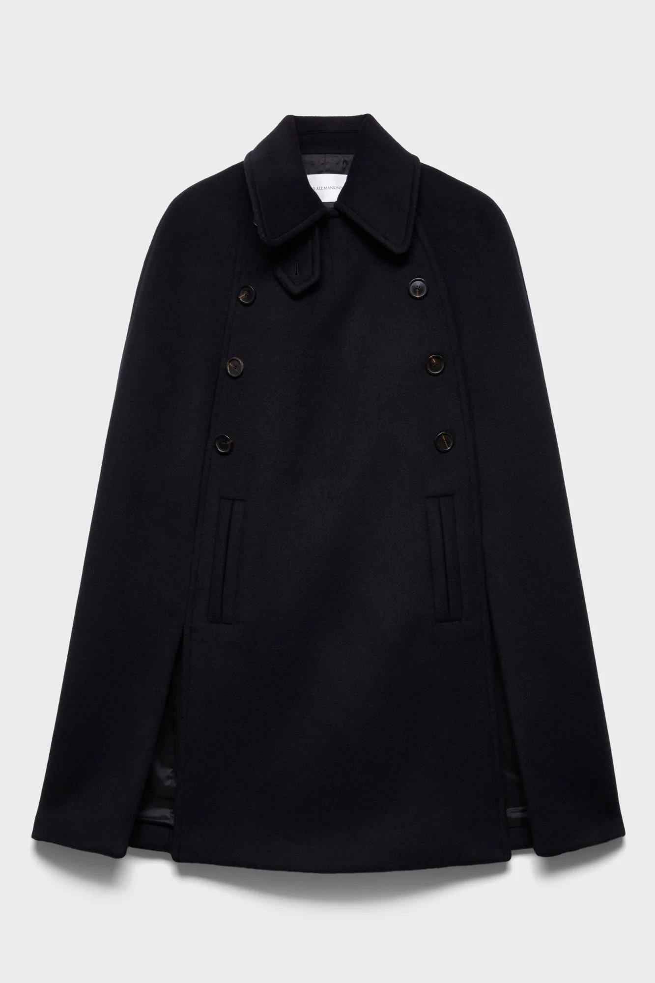 DOUBLE BREASTED CAPE in Wool Sable