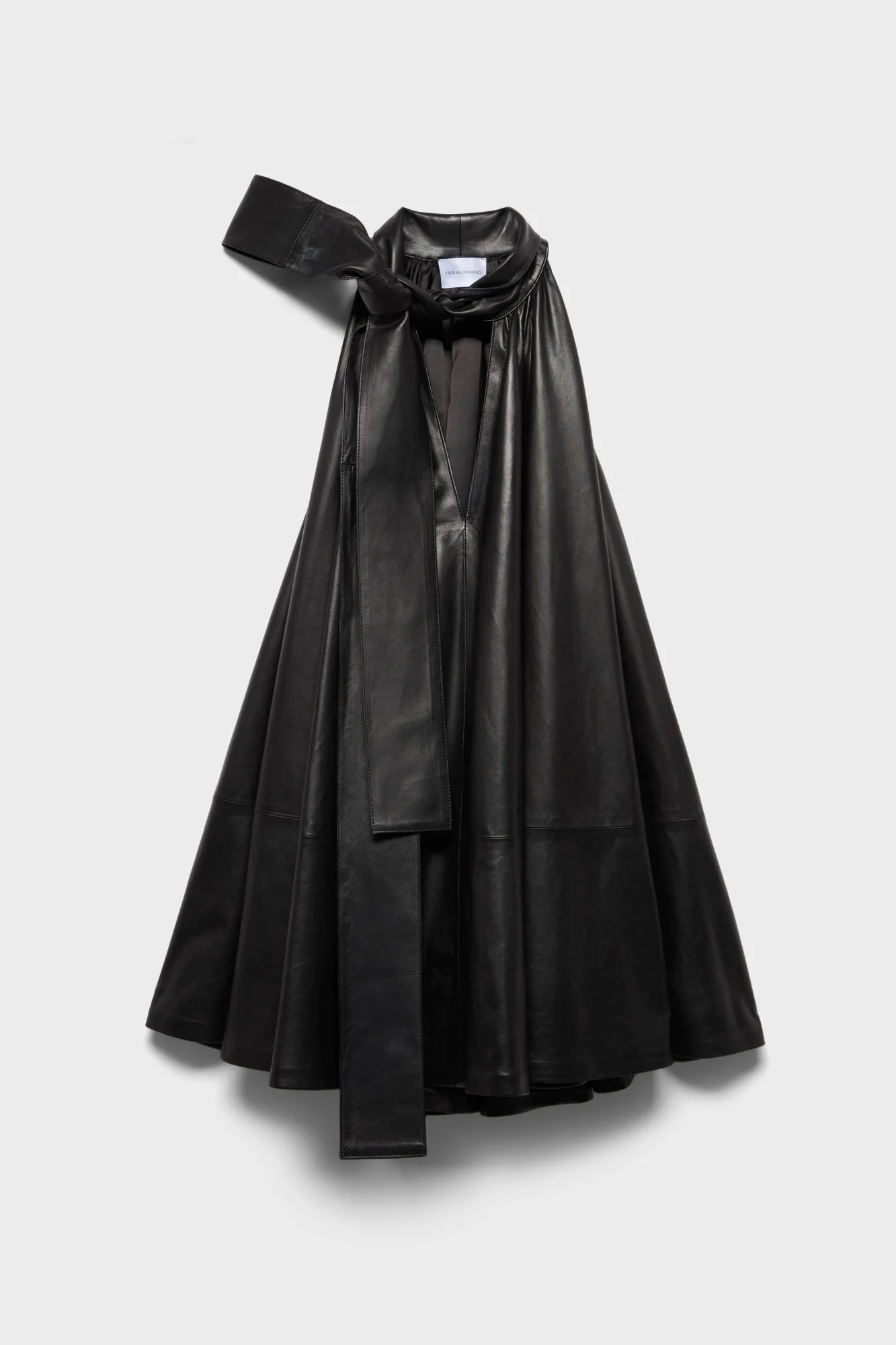 FRILL DRESS in Faux Leather Black