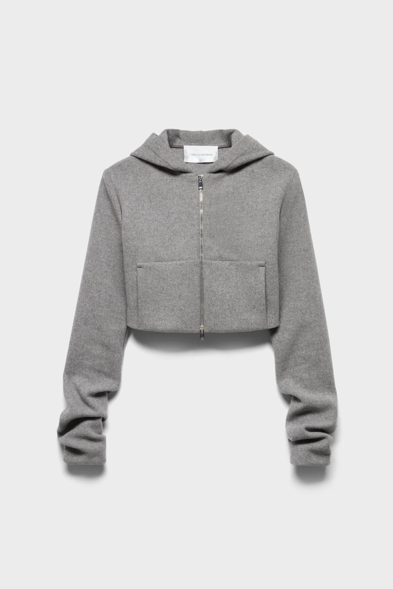 RUCHED ZIP HOODIE in Wool Slate