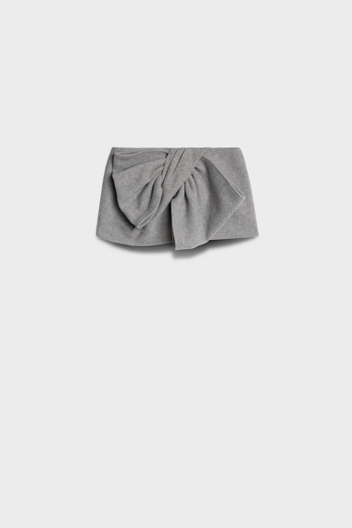 BOW MINI SKIRT in Wool Blend Slate