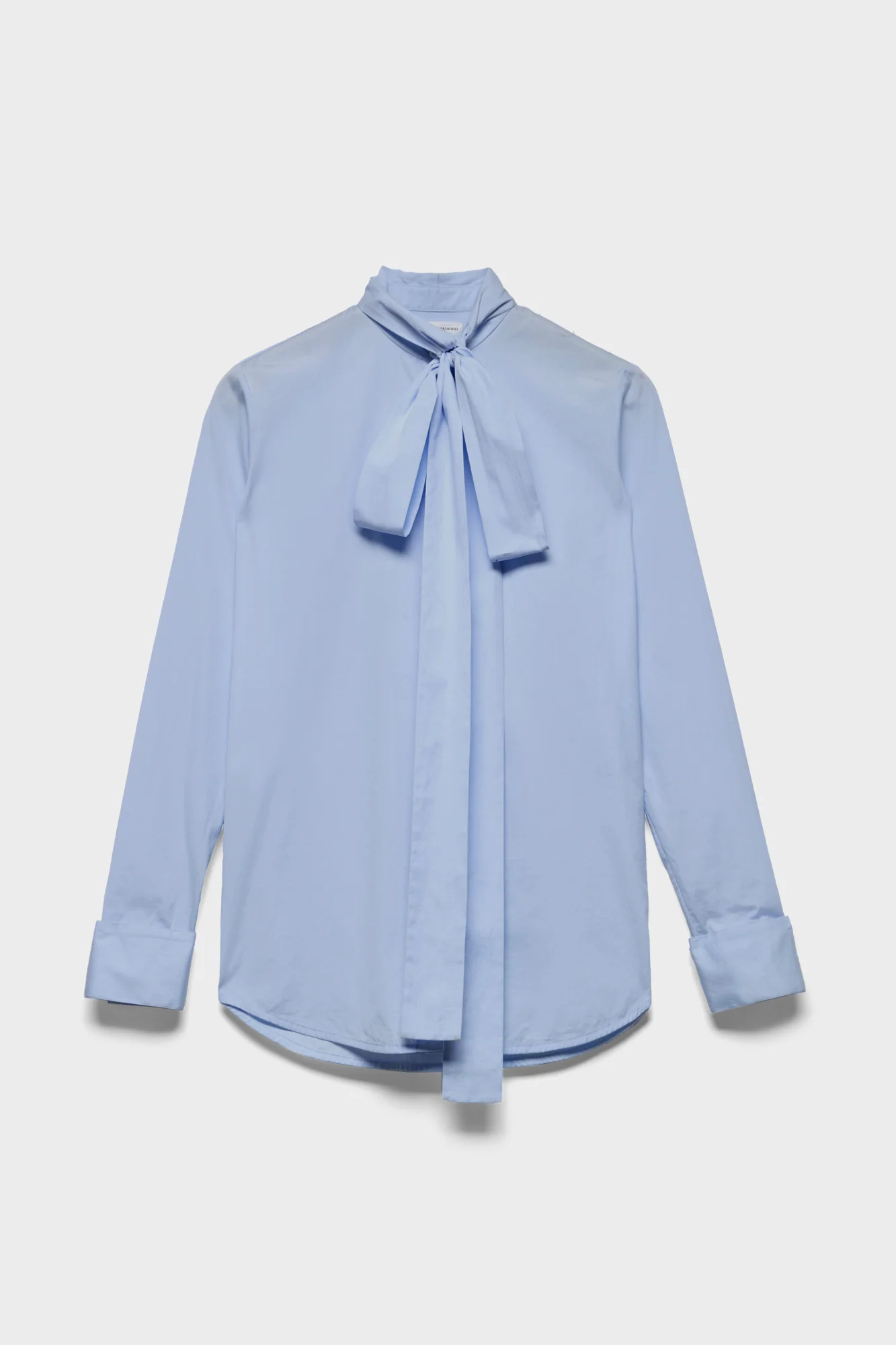 LONG SLEEVE BOW SHIRT in Poplin Sky Blue