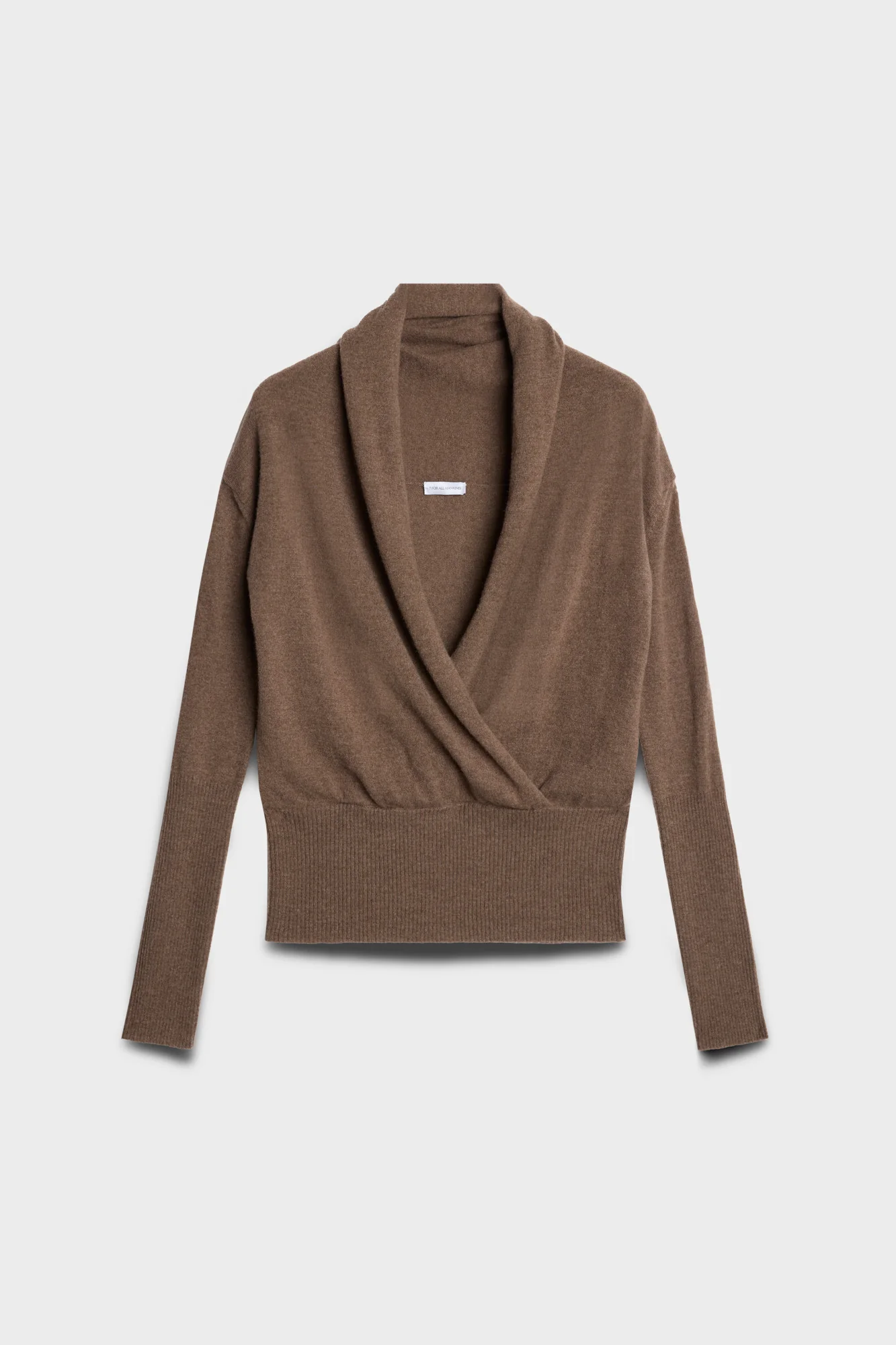 WRAP V-NECK SWEATER in Wool Seashell