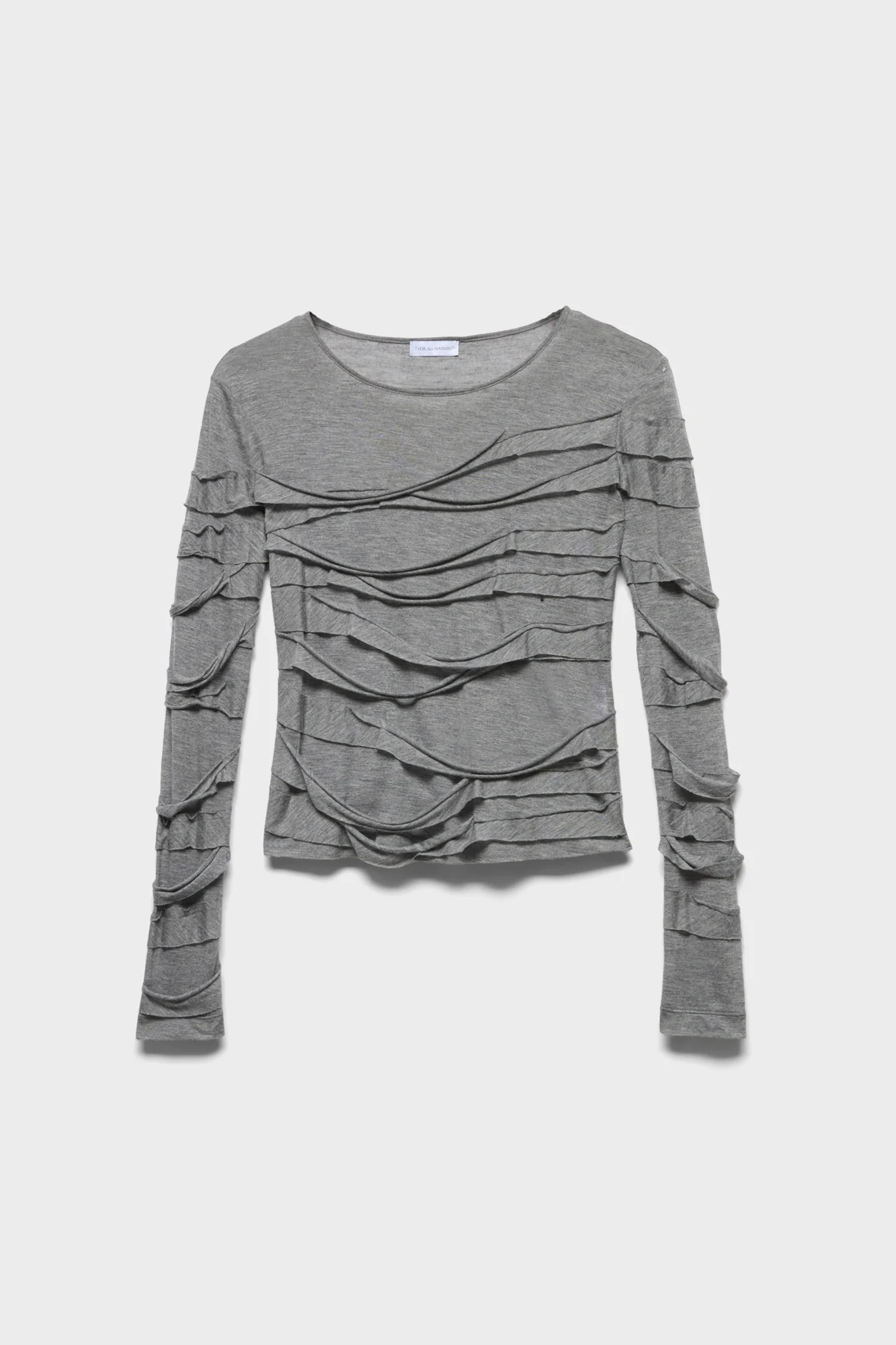 RIBBON LONG SLEEVE TEE in Viscose Slate