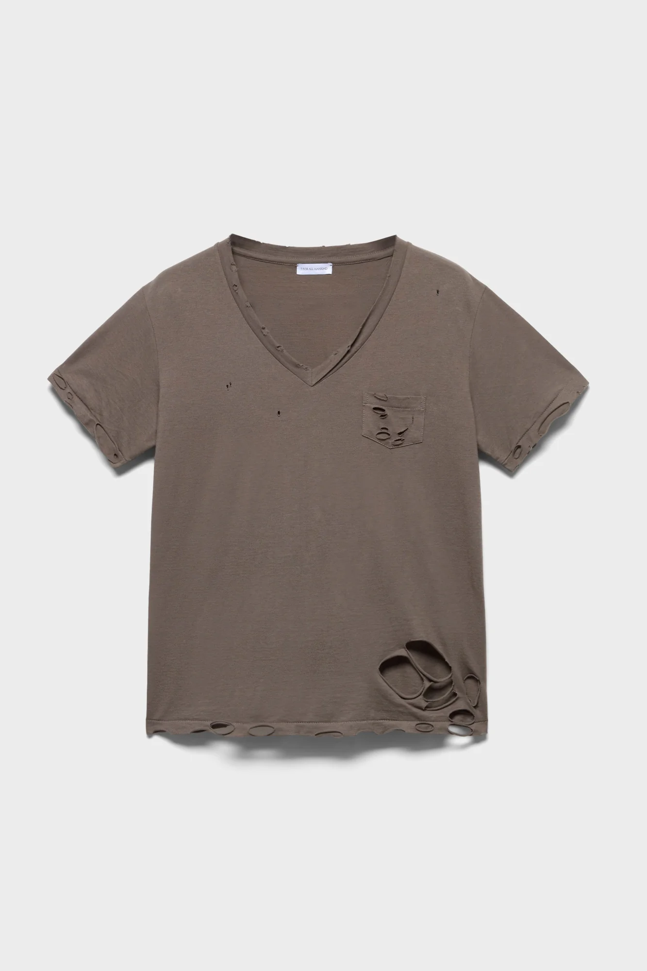 V-NECK POCKET TEE in Jersey Army