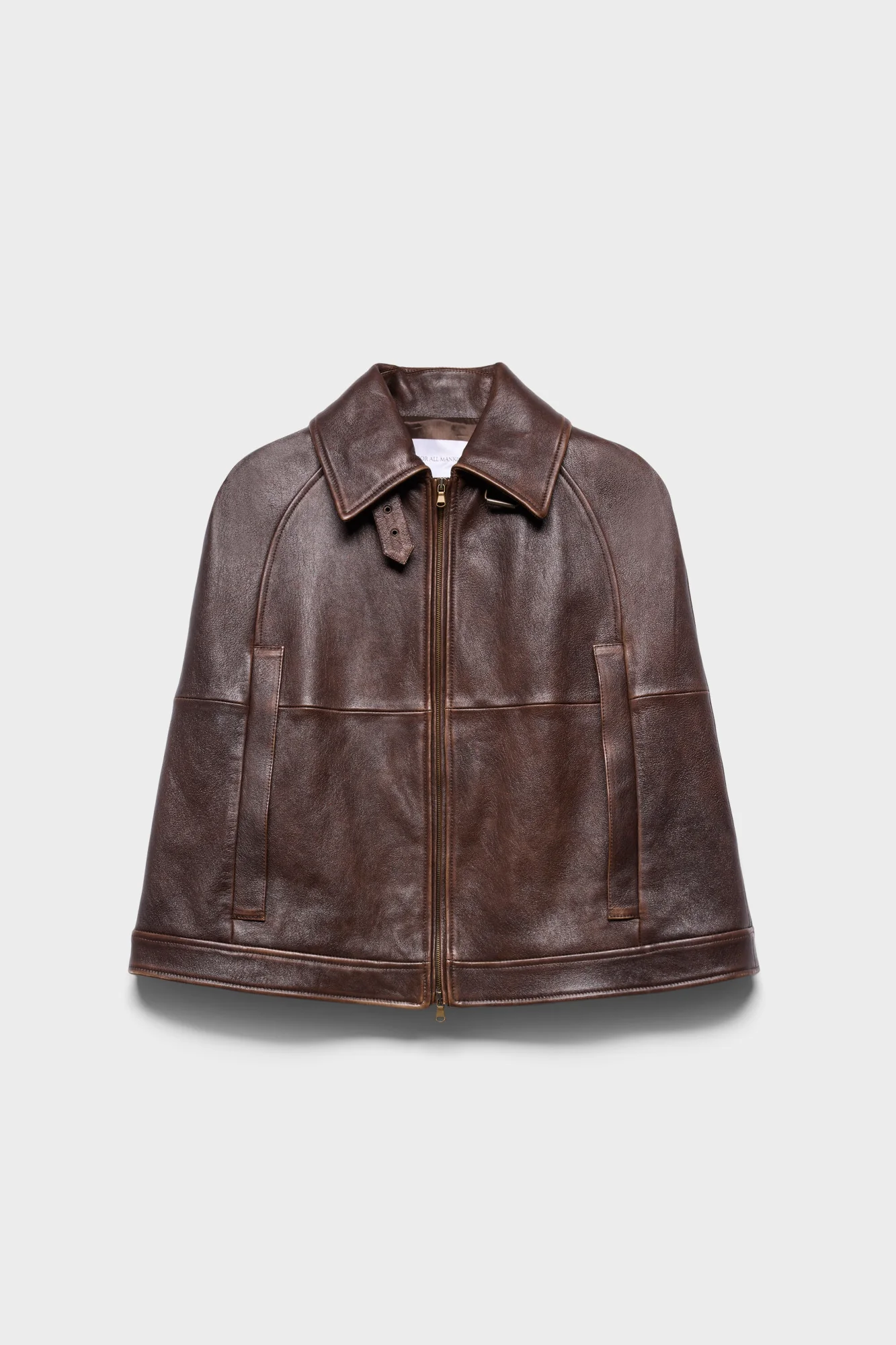 CAPE in Leather Burnt Chestnut