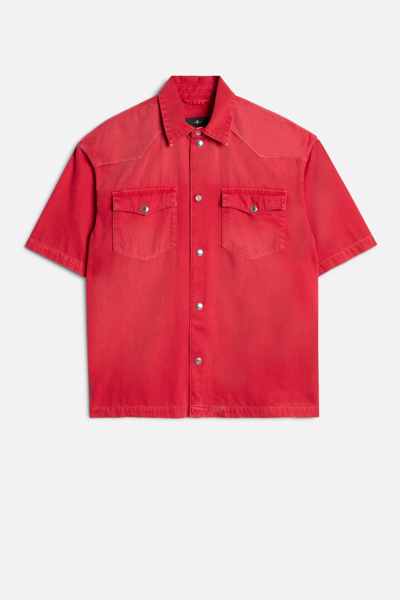 SHORT SLEEVE WESTERN OVERSHIRT in Denim Postbox