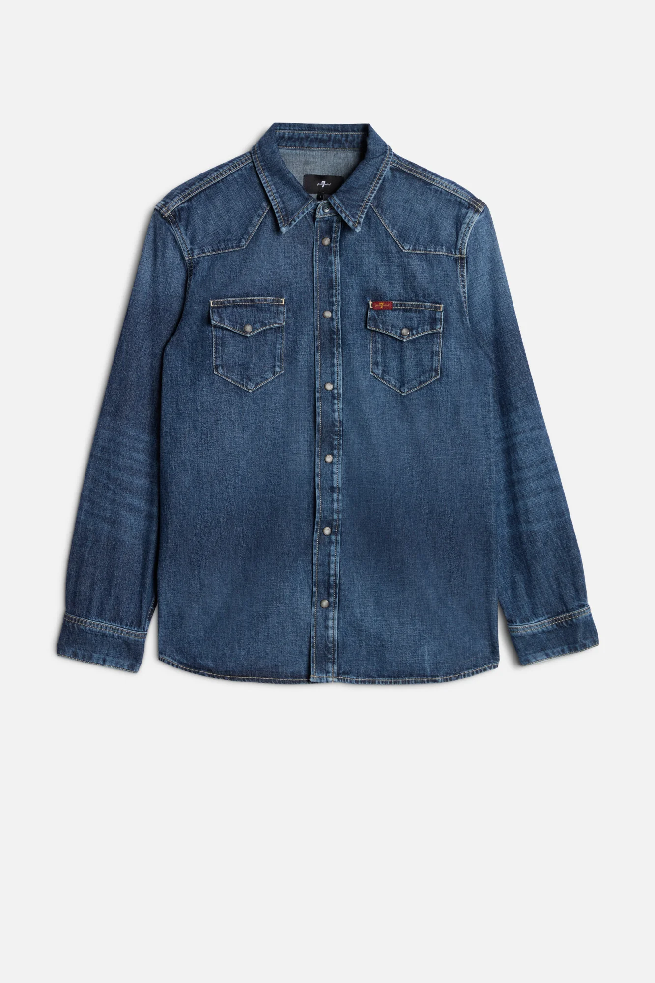 LONG SLEEVE WESTERN SHIRT in Denim Duster
