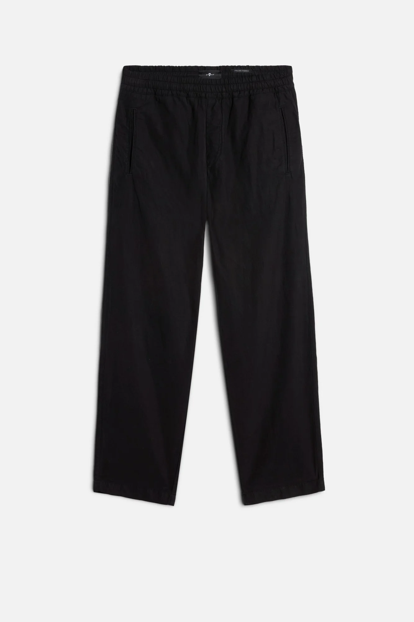 Linen Blend Jogger Pant in Black