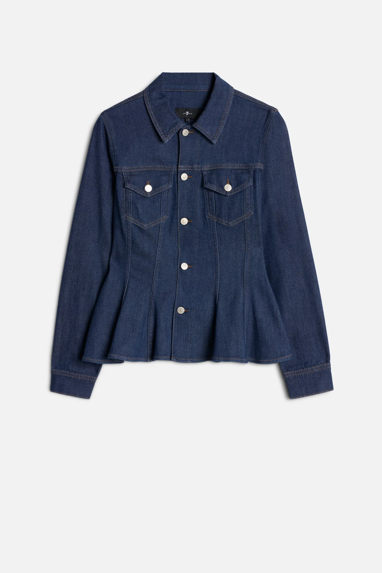 Weightless Denim Flounce Trucker Jacket in Halona