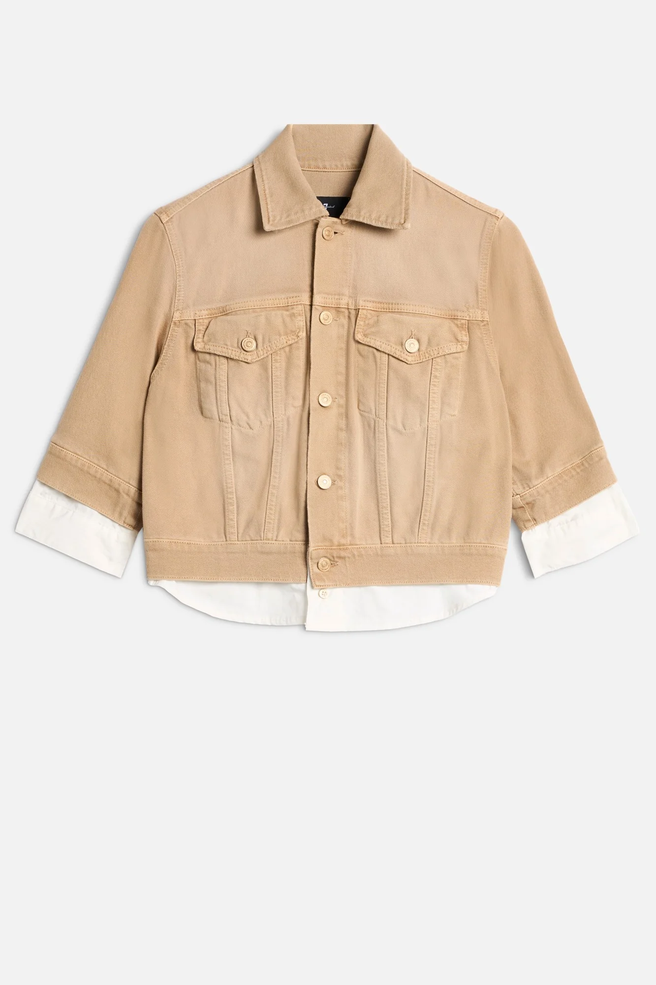SHORT SLEEVE TRUCKER JACKET in MANKIND Sand Dune