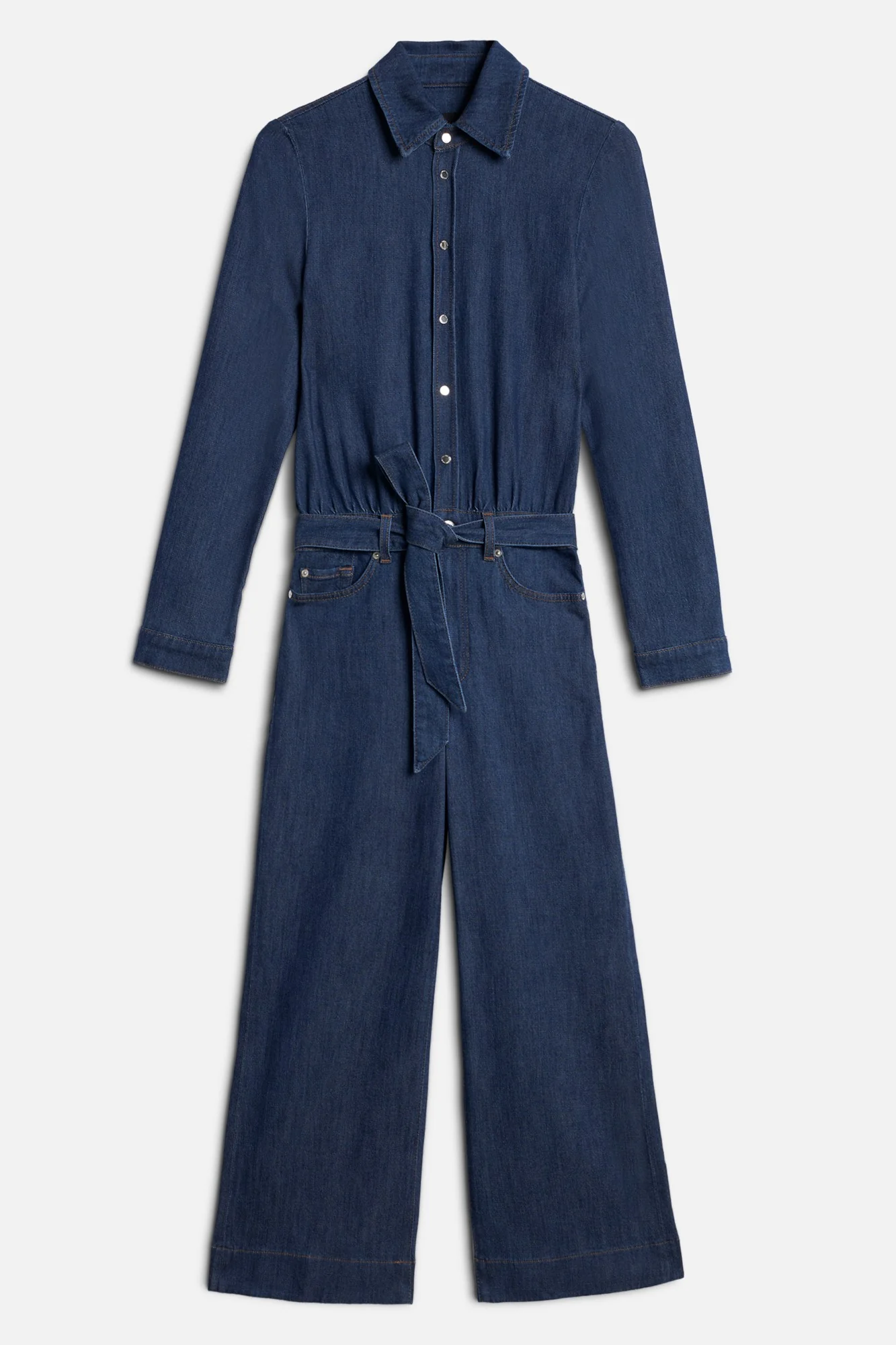 TAILORED JUMPSUIT ANKLE in Weightless Denim Halona