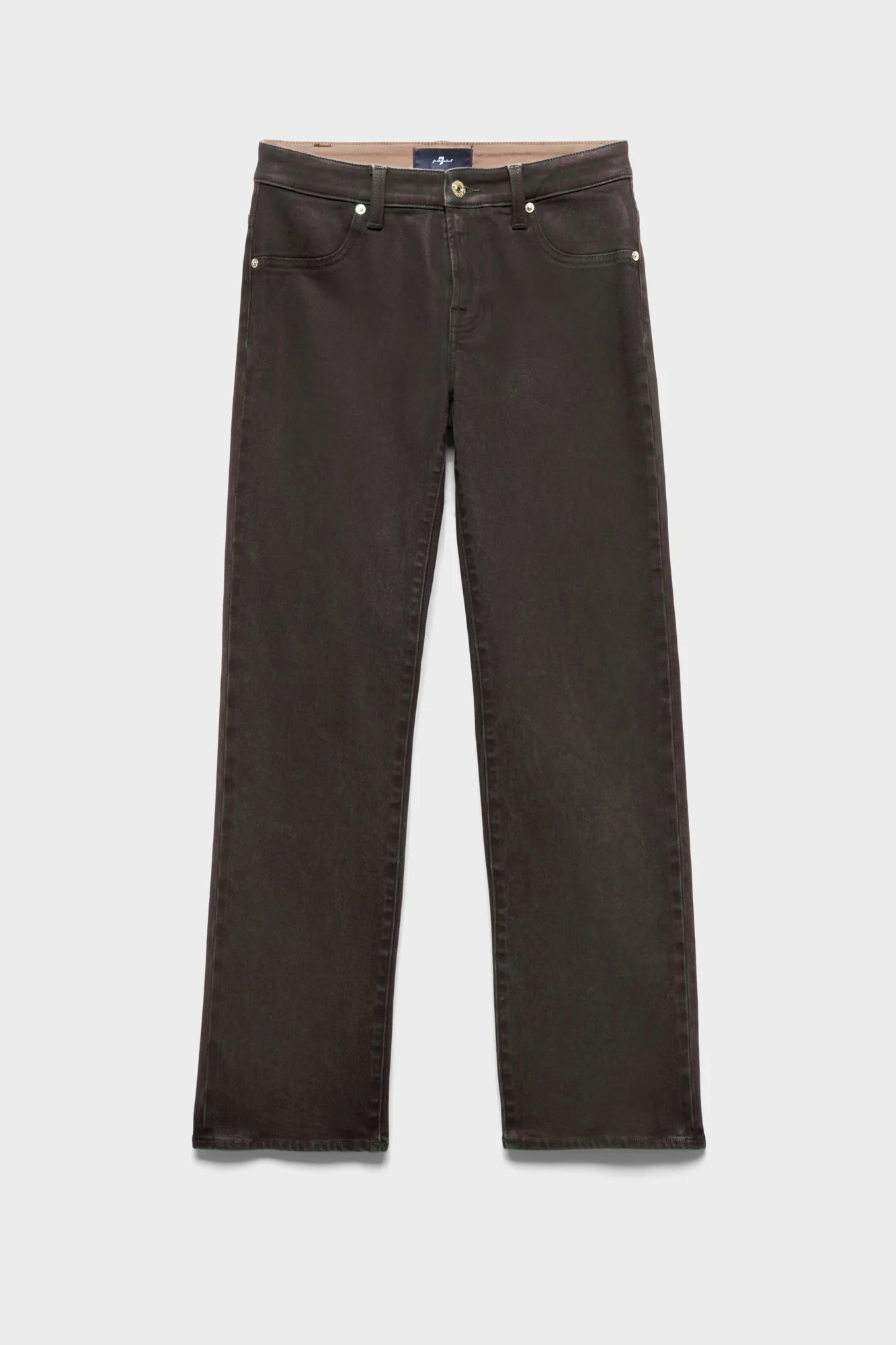 CALIE STRAIGHT in Coated Denim Brown