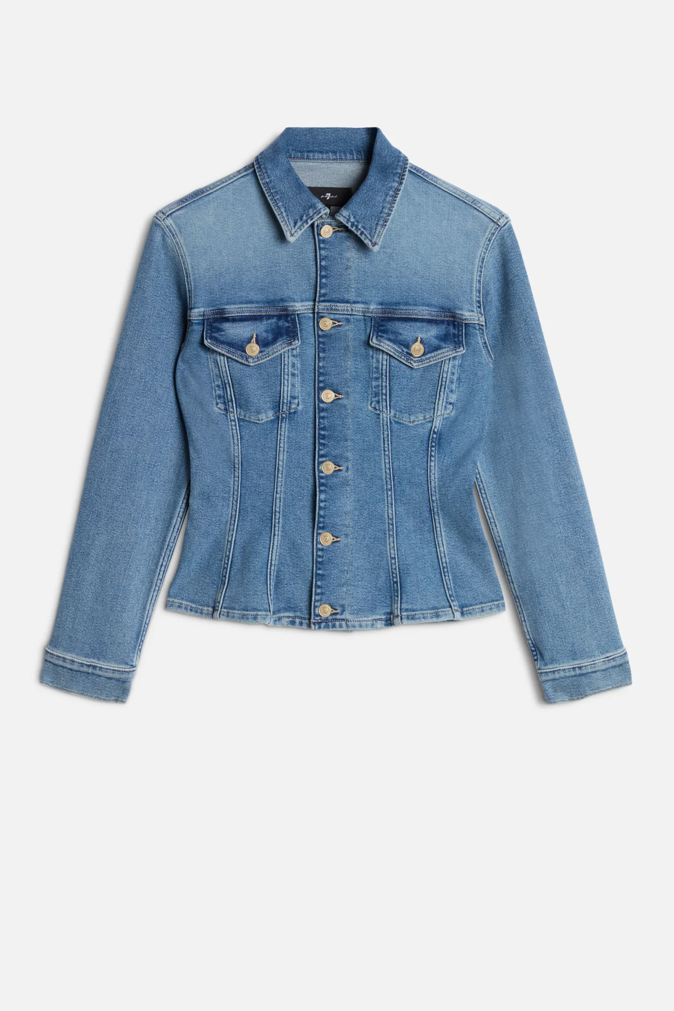SLIM TRUCKER JACKET in Luxe Vintage Aquashade
