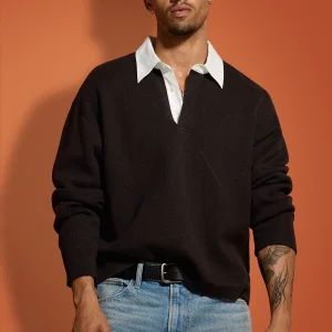 Long Sleeve Contrast Polo