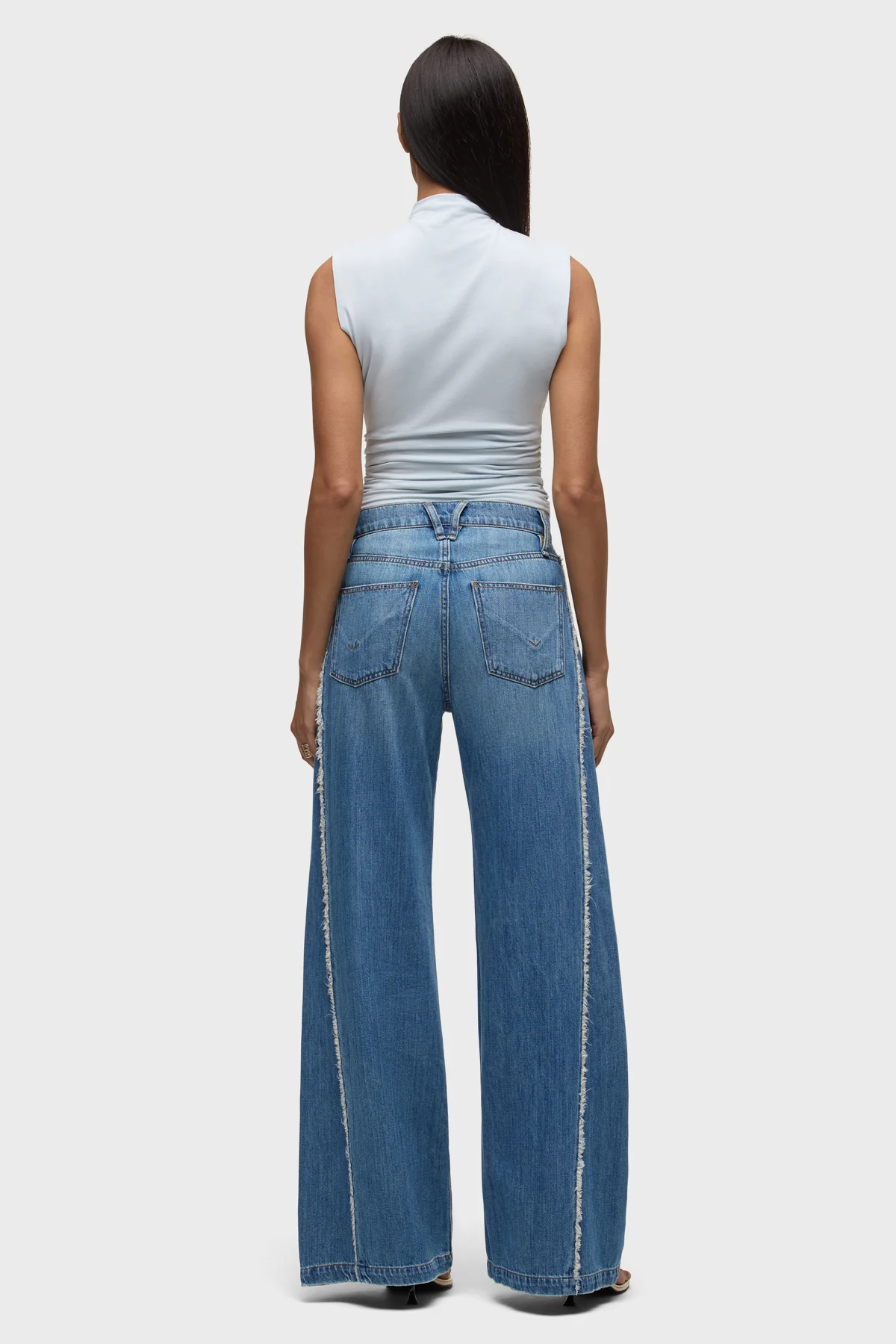 Jodie Loose Fit Wide Leg Jean With Frayed Seams - Image 8