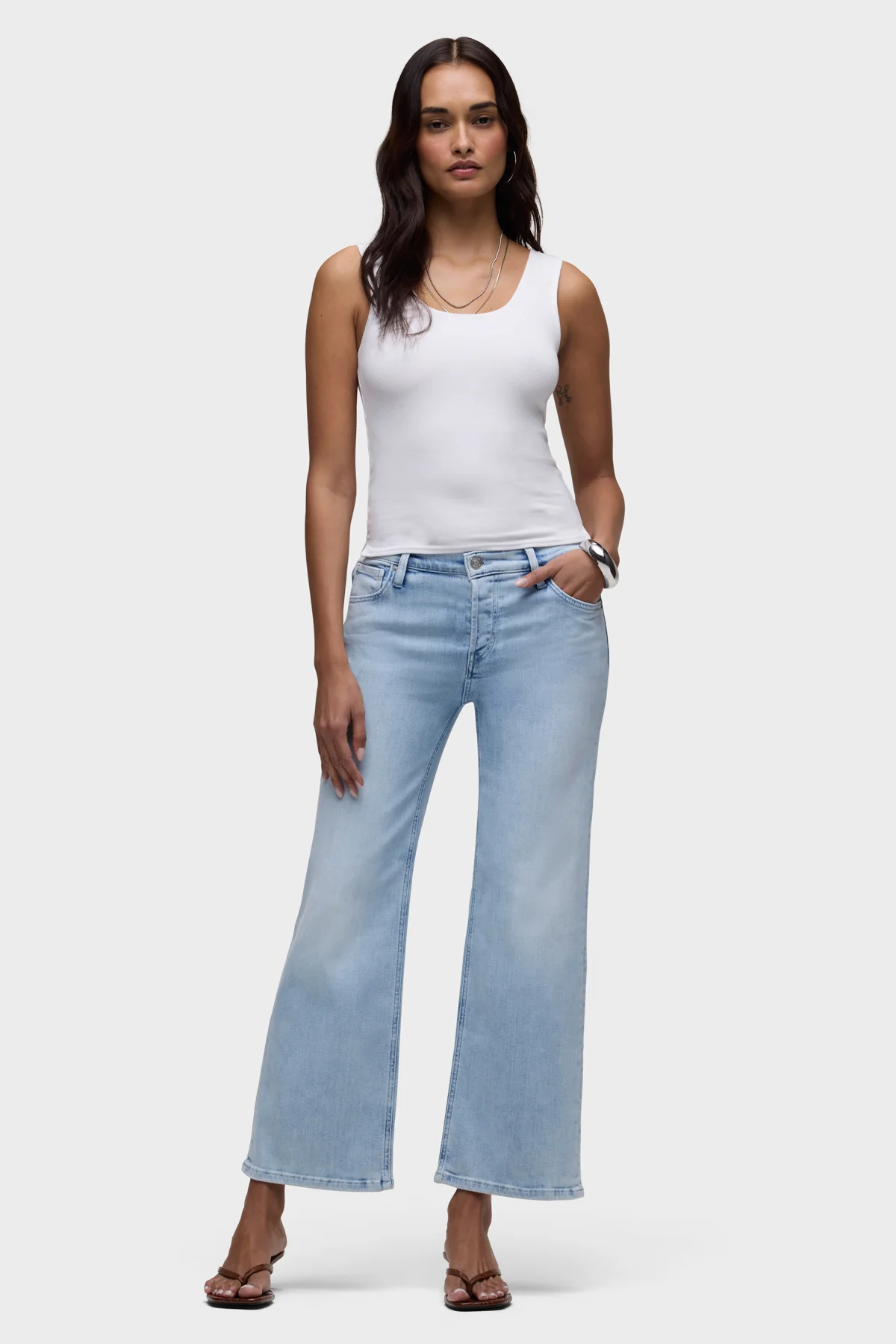 Rosie Covered Button Fly Wide Leg