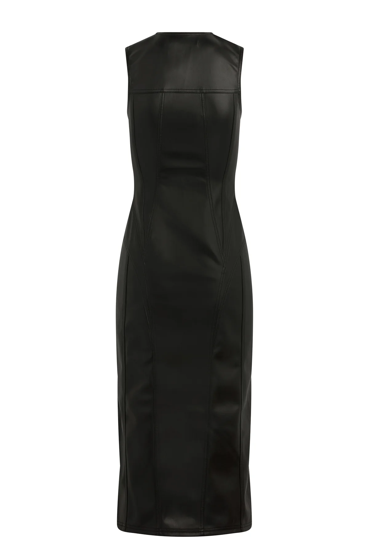 Vegan Leather Midi Dress - Image 7