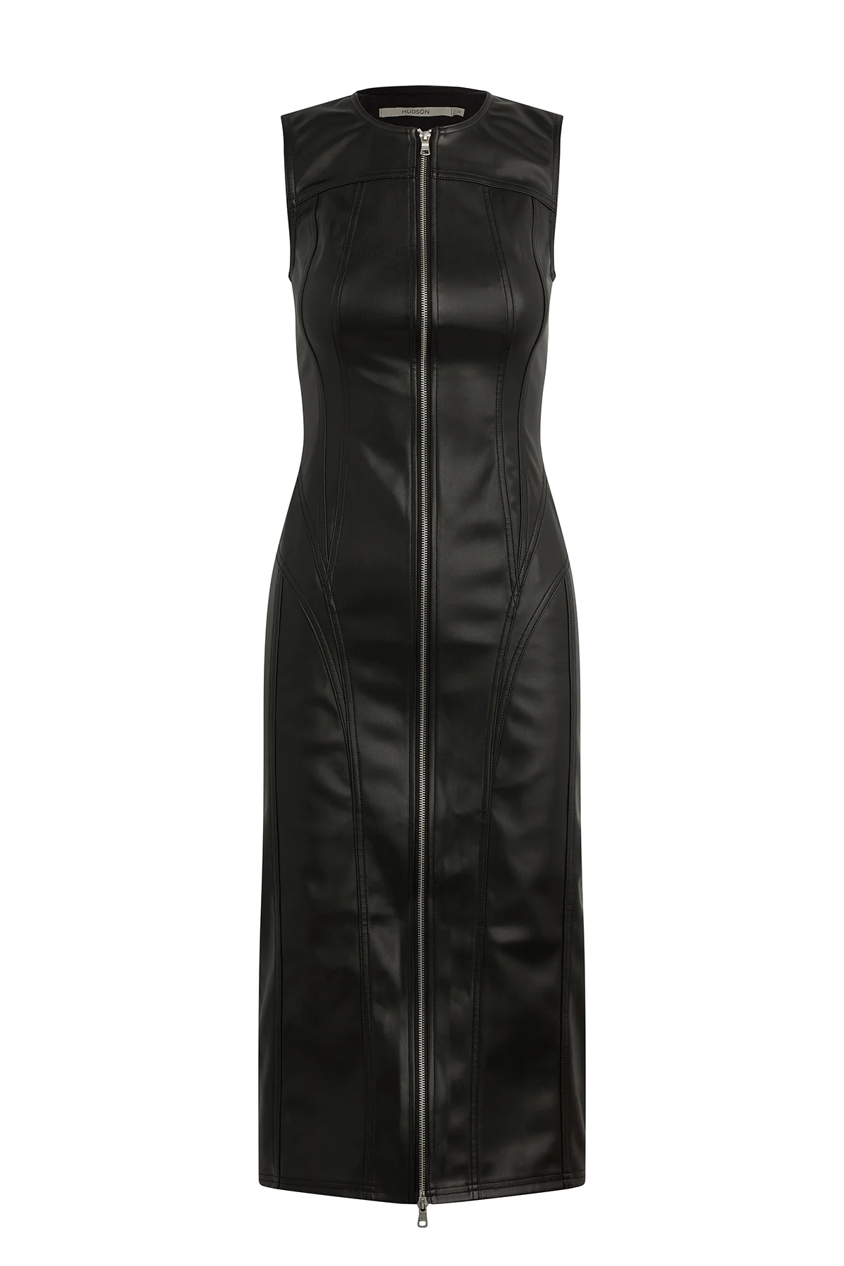 Vegan Leather Midi Dress - Image 6
