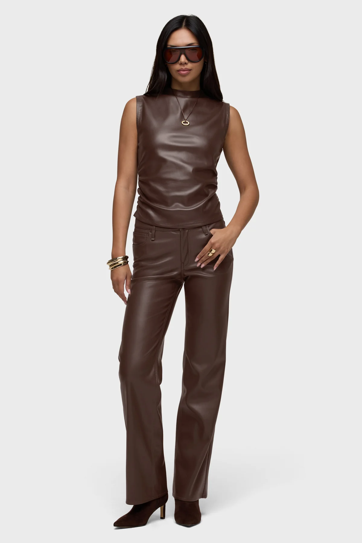 Rosie Vegan Leather Wide Leg