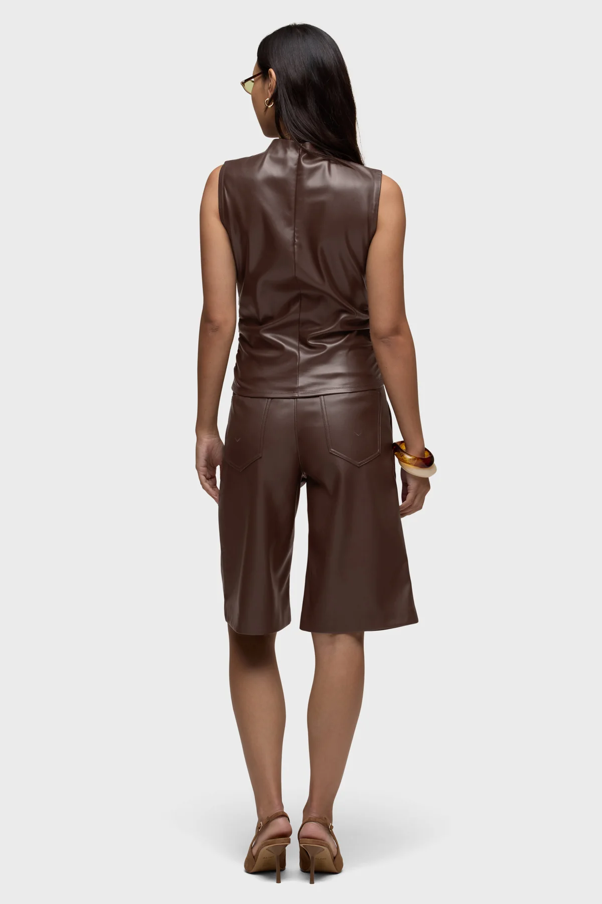 Vegan Leather Ruched Top - Image 8